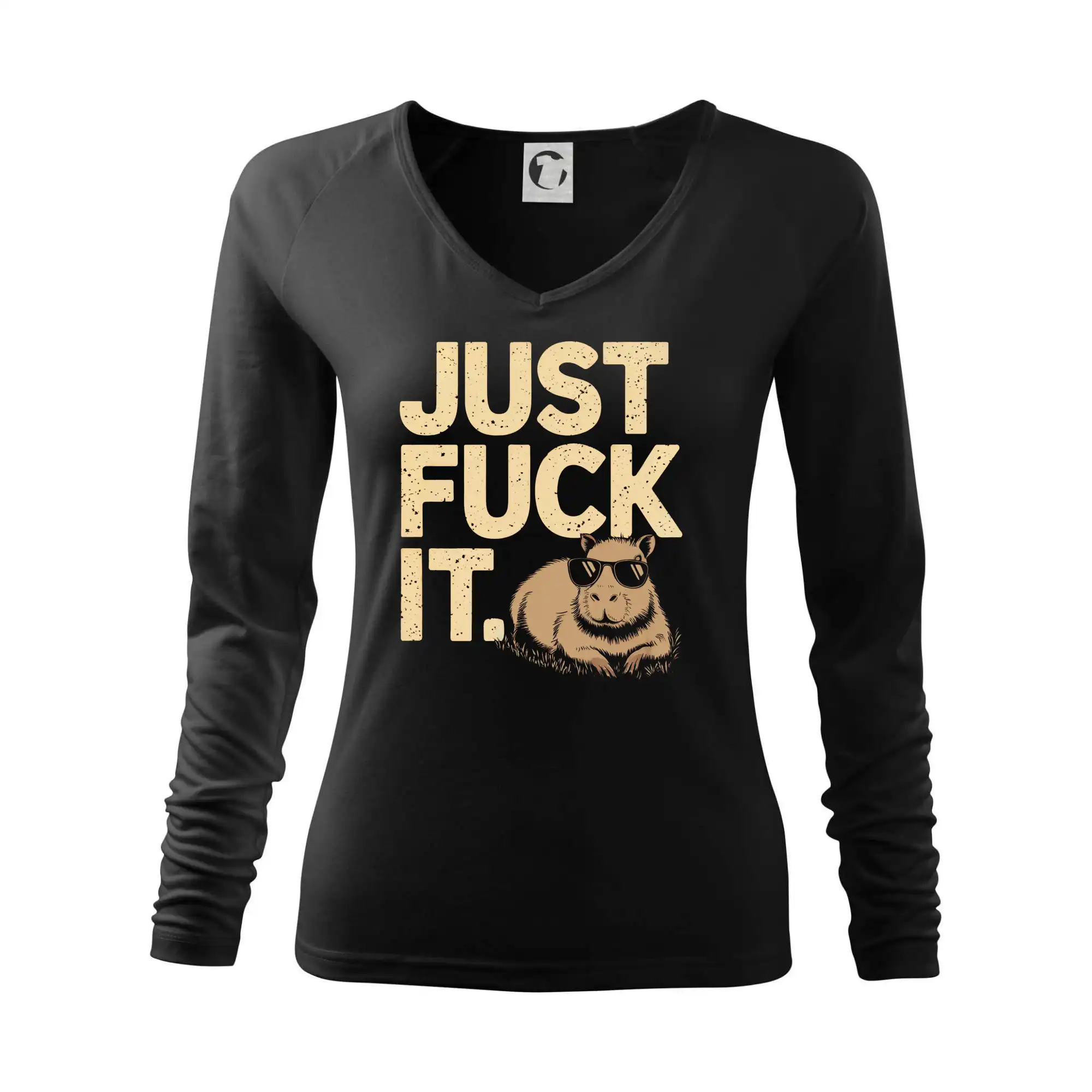 Tričká so zvieratami - Capybara Just fuck it - Tričko dámske Elegance