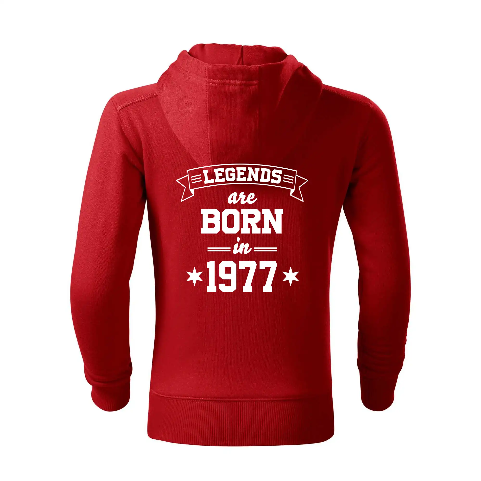 Trička s ročníkom 1977 - Legends are born in 1977 - Detská s kapucňou na zips