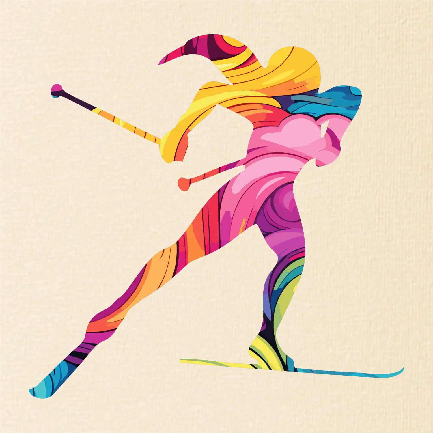 Barevná běžkařka