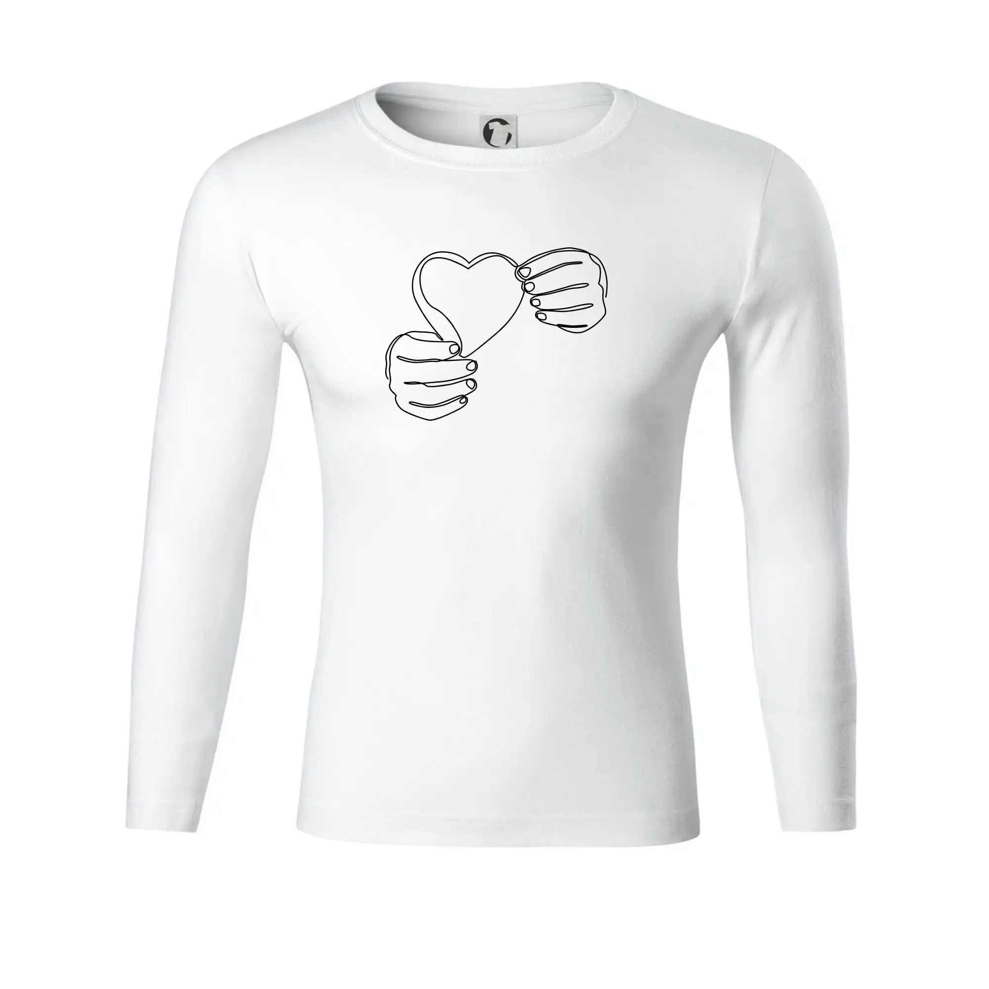 Ruka držící srdce  jedním tahem