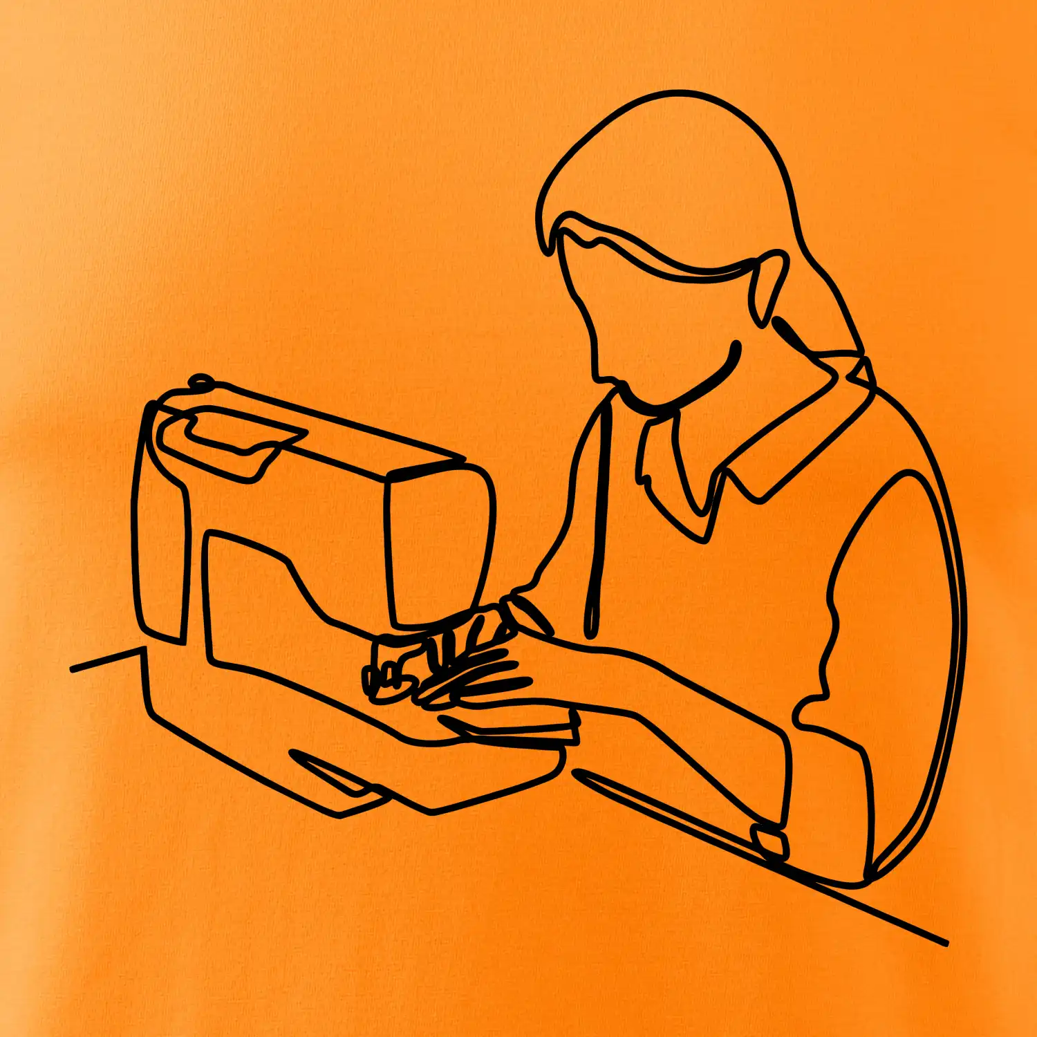 Švadlena a šicí stroj jedním tahem