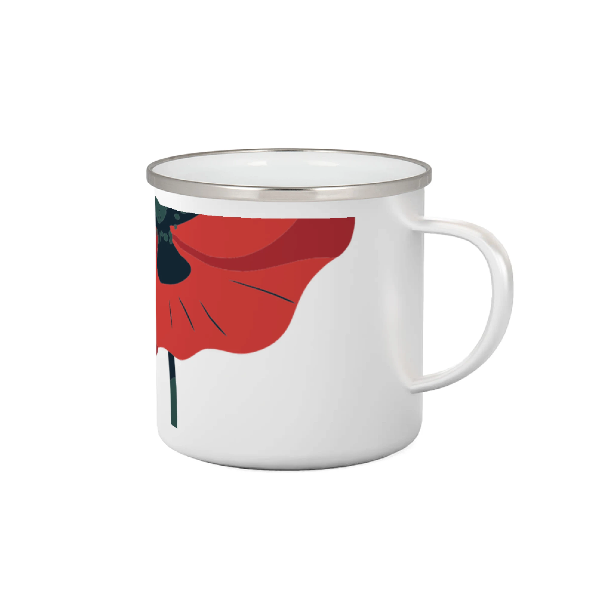 Tričká s kvetinami - Vlčí mak kreslený na prsníku - Plecháčik