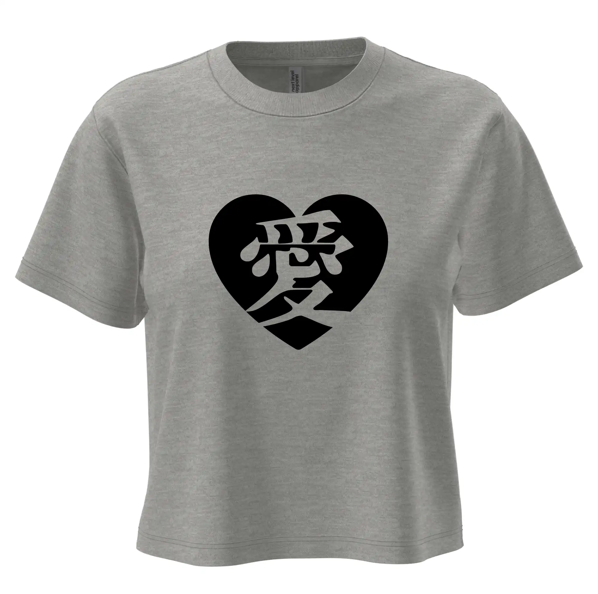 Tričká pre zamilovaných - Láska japonština čínština - Boxy cropped tričko OVERSIZE