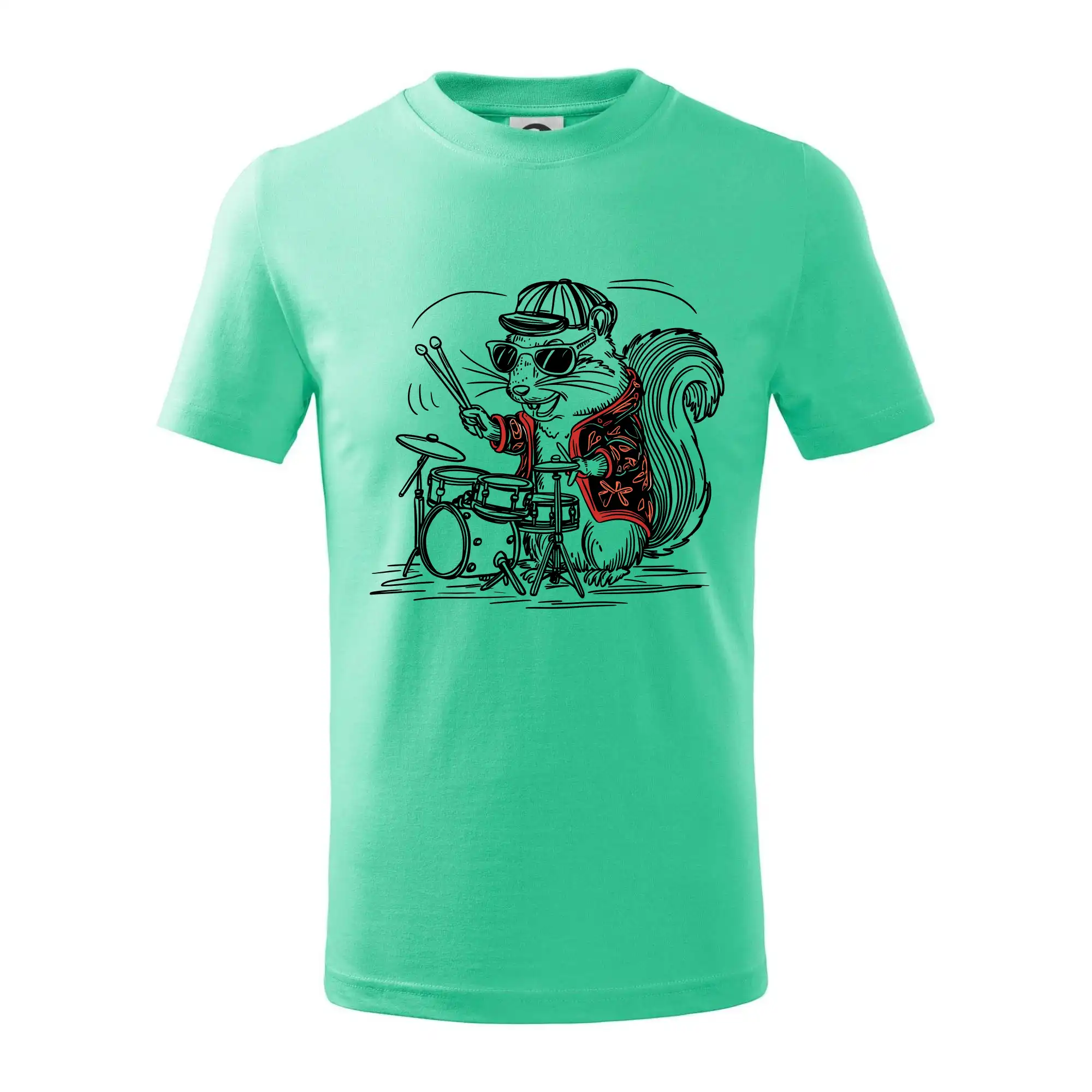 Squirrel playing drums - Tričko detské bavlnené