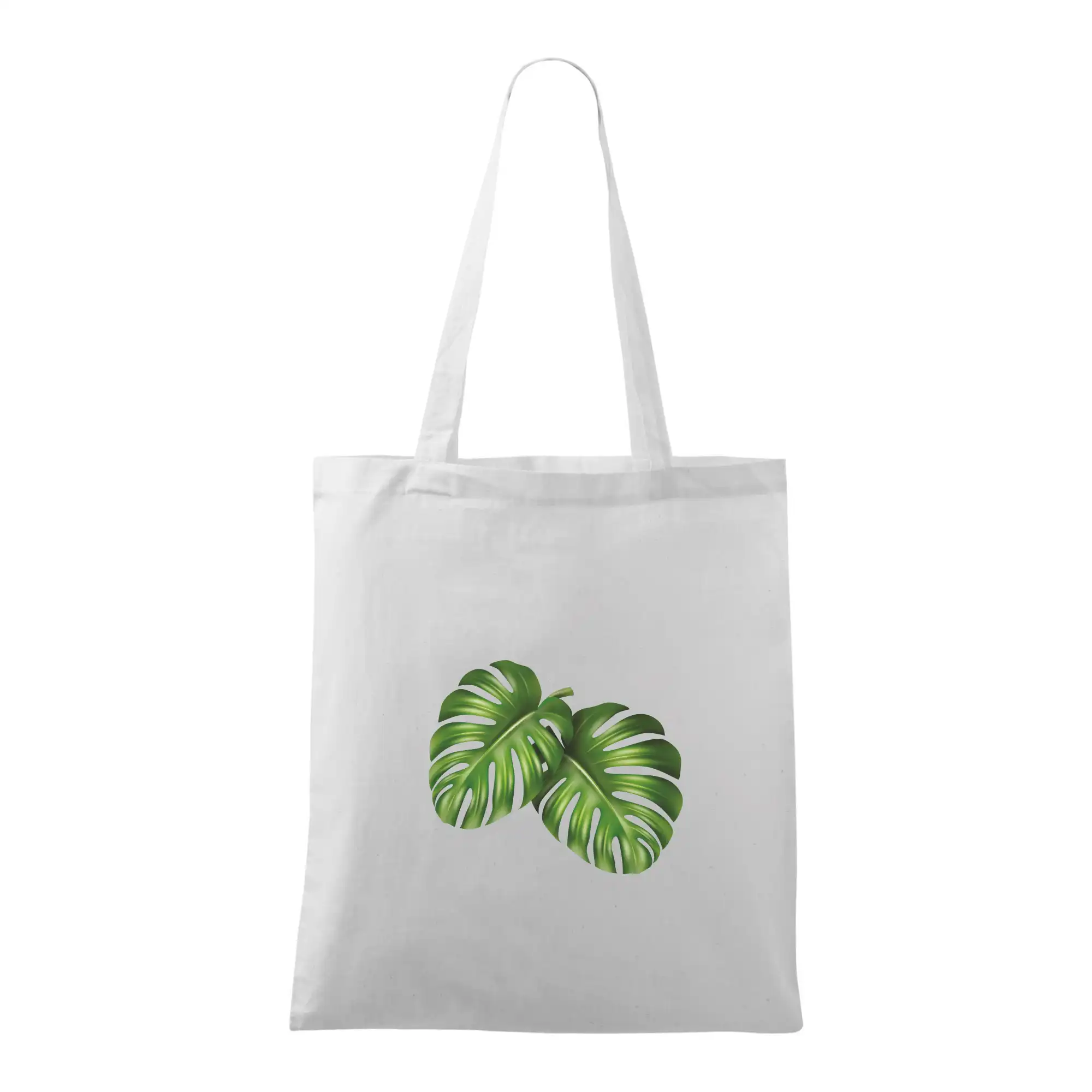 Tričká s kvetinami - Monstera - dva listy - Taška bavlnená