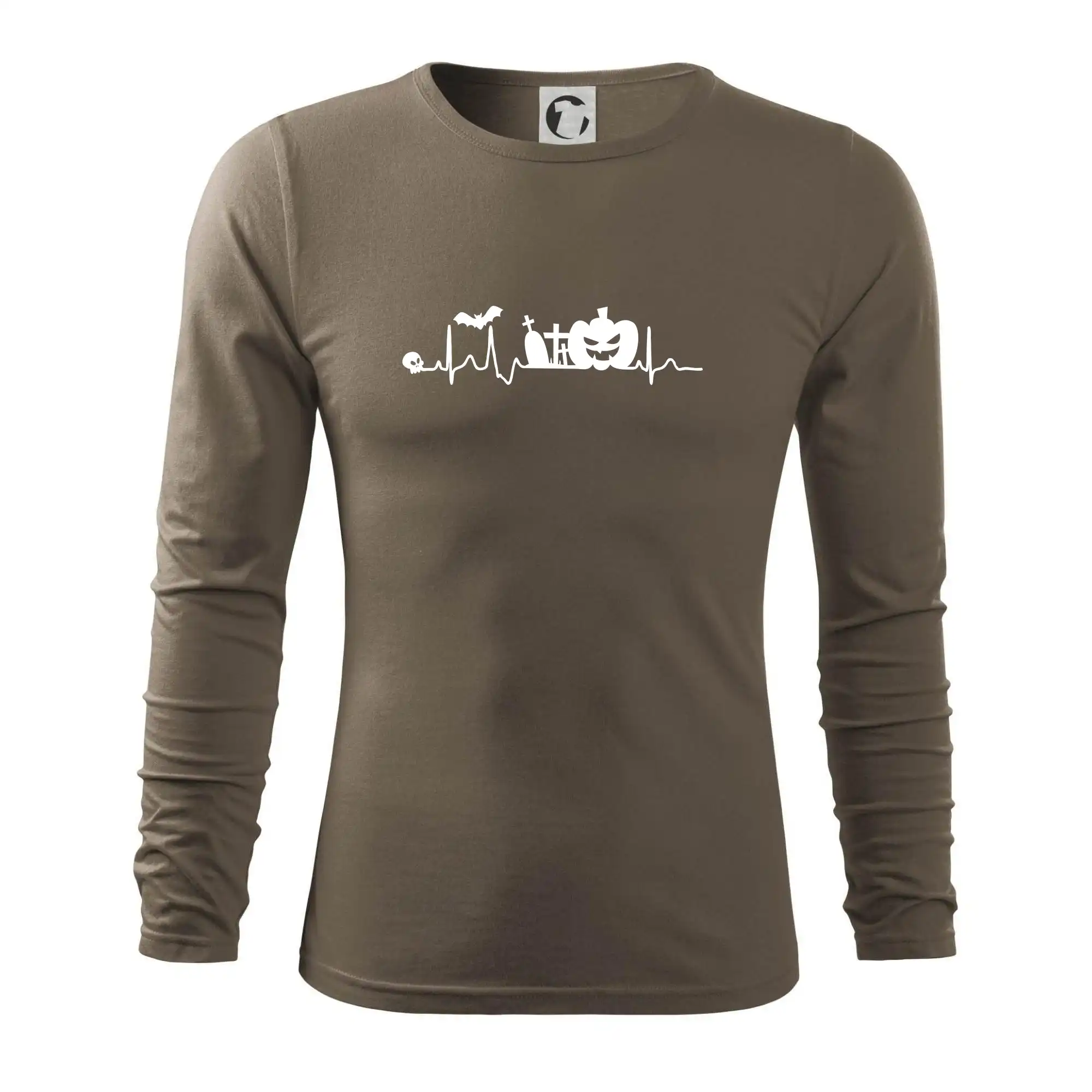 Grafické tričká - EKG Halloween - Tričko s dlhým rukávom FIT-T long sleeve