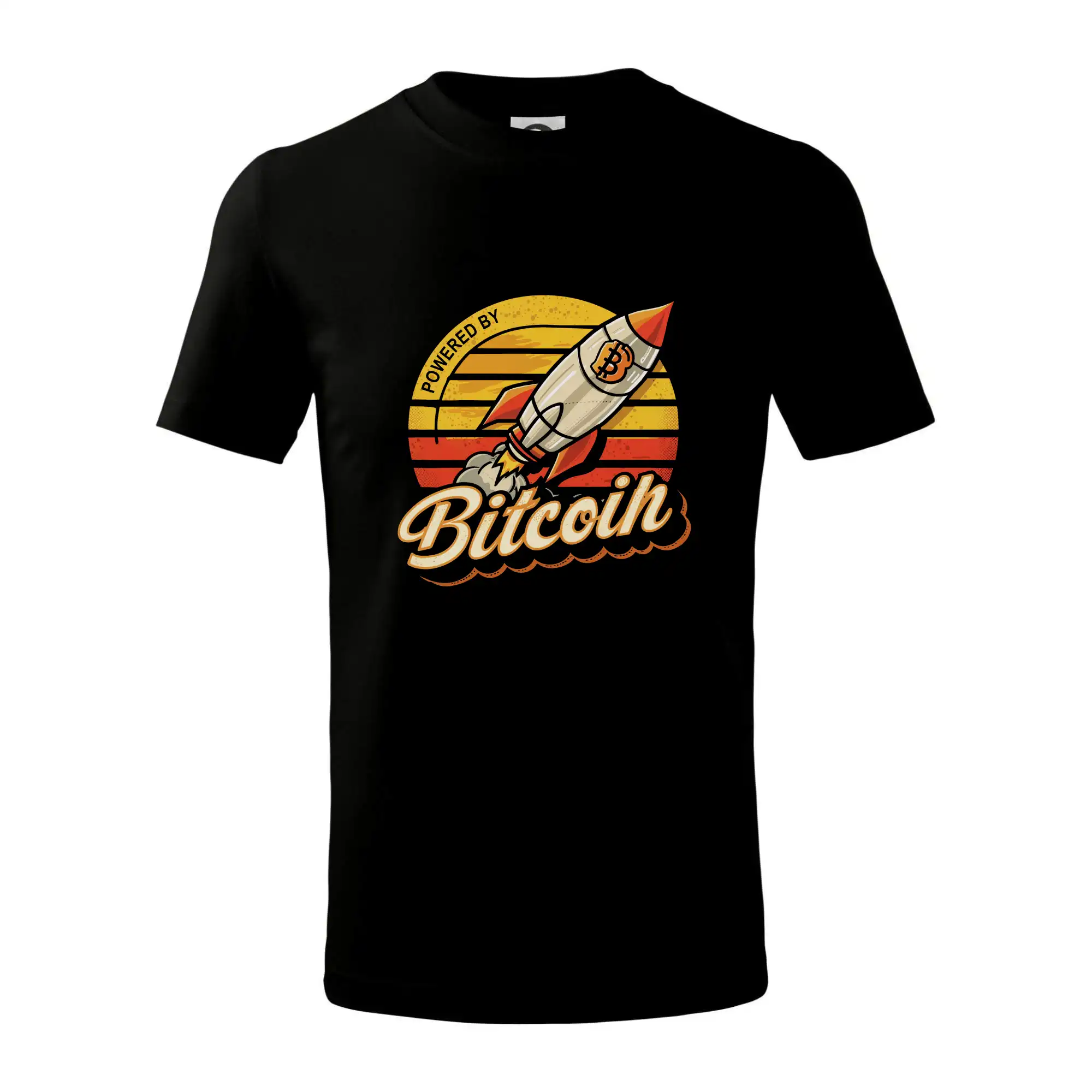 Powered by Bitcoin  bitcoin rocket - Tričko detské bavlnené