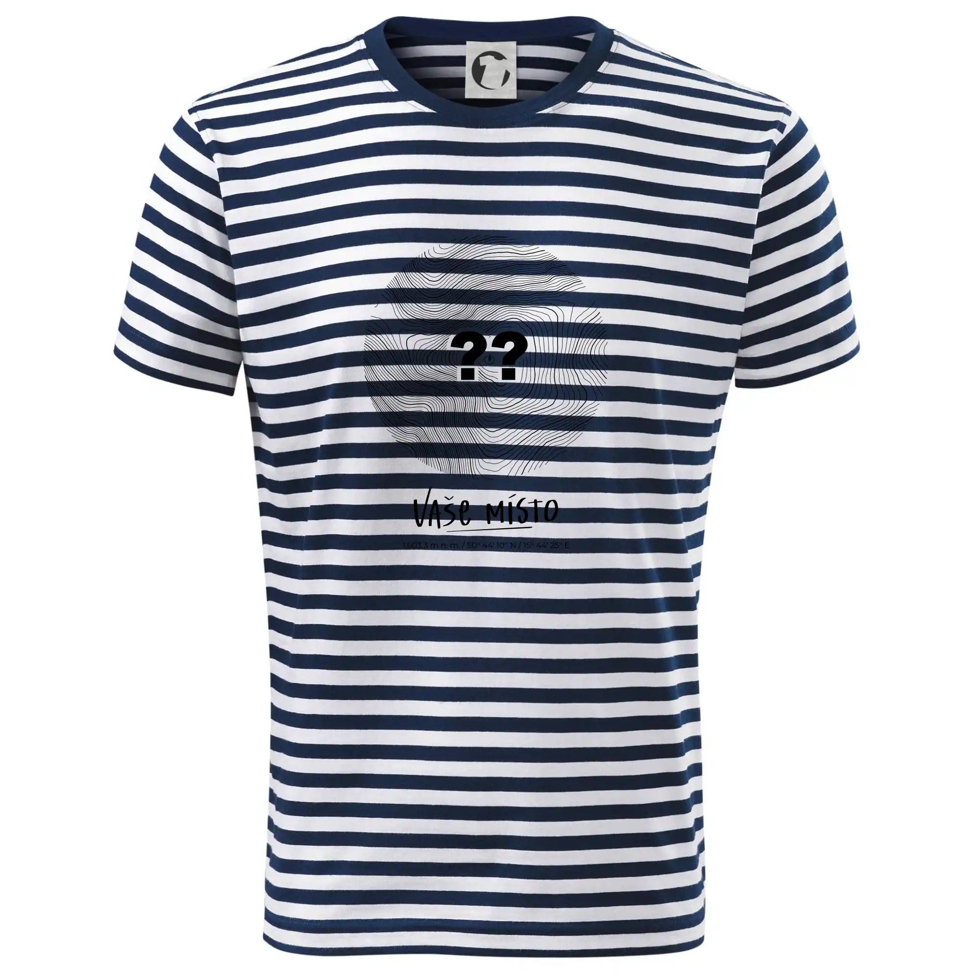 Tričká s vrstevnicami – originálne horské motívy - Vaše miesto - vrstevnice v kruhu - Tričko na vodu