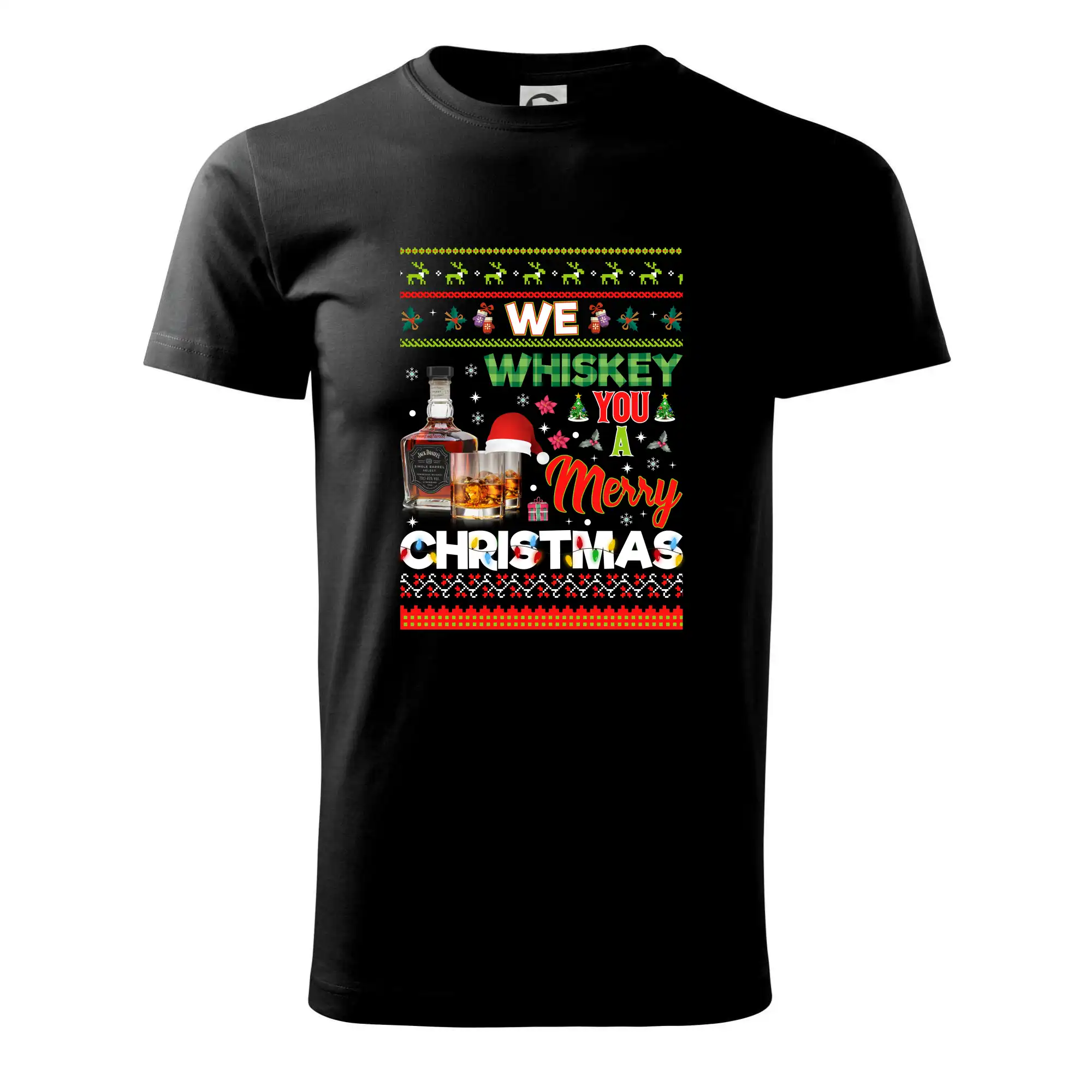 Vianočné tričká - We Whiskey you a Merry Christmas - Pánske tričko nižšej gramáže