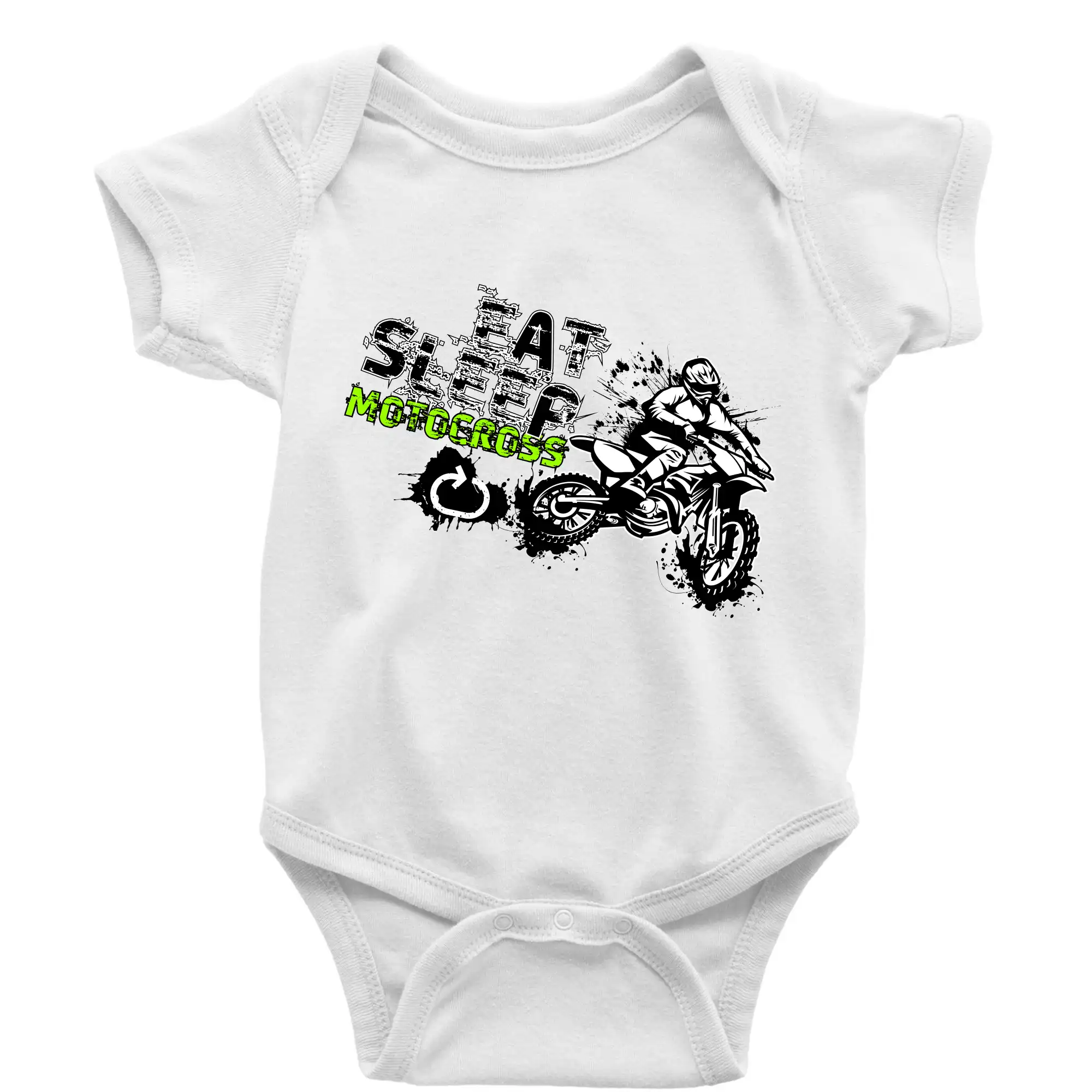 Motocross tričká - Eat Sleep Motocross - Body dojčenské s krátkym rukávom
