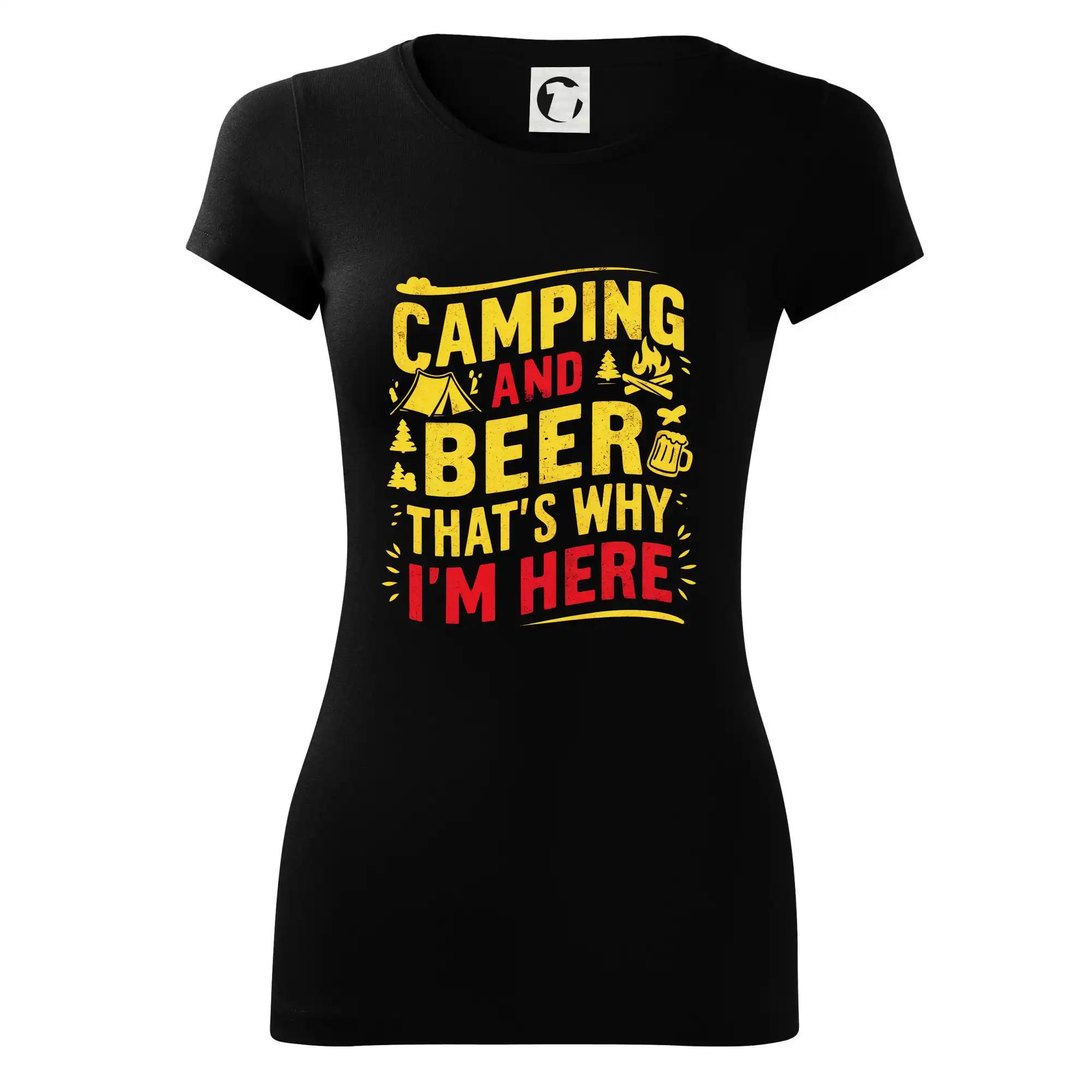 Vtipná tričká pre pivárov - Camping and beer - thats why iam here - Dámske tričko Glance - Priliehavejší strih