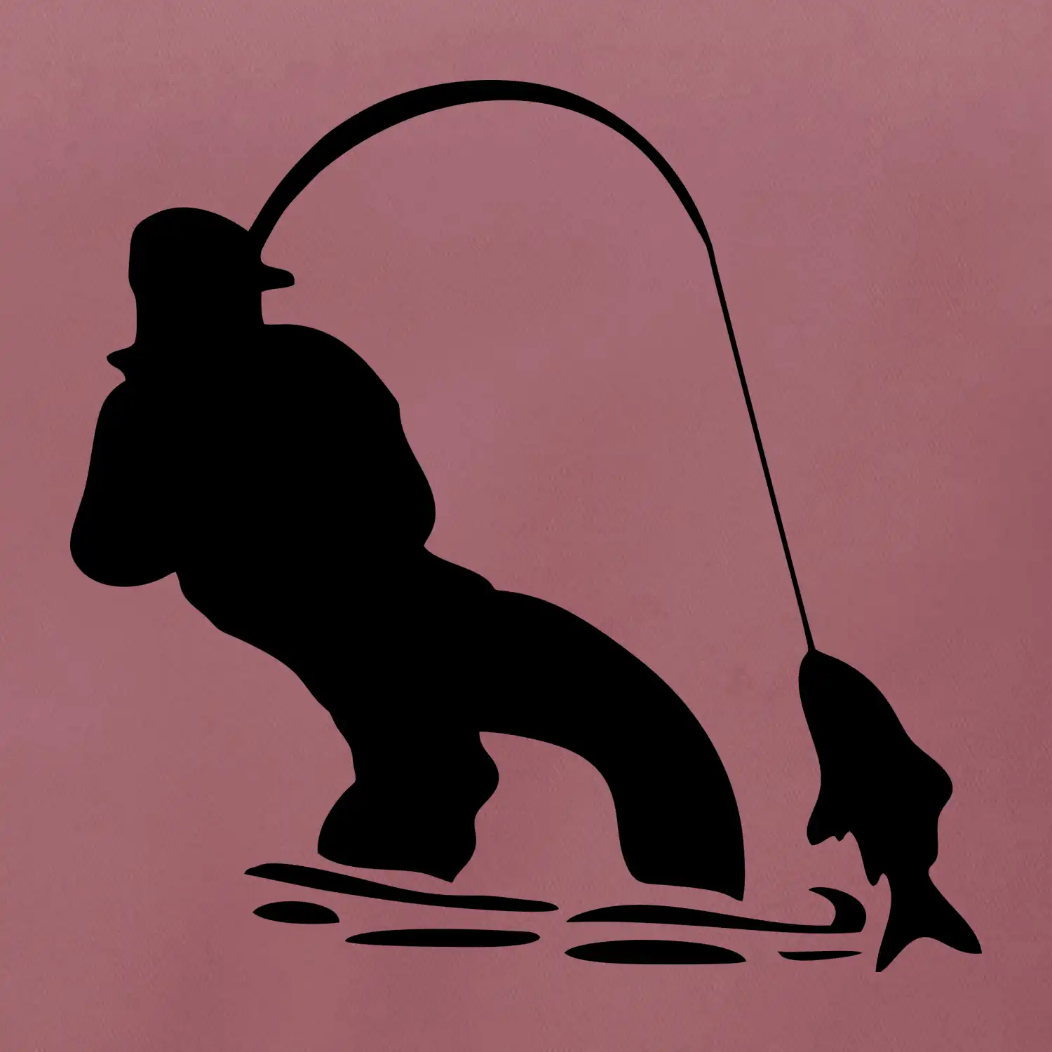 Rybář tahající rybu