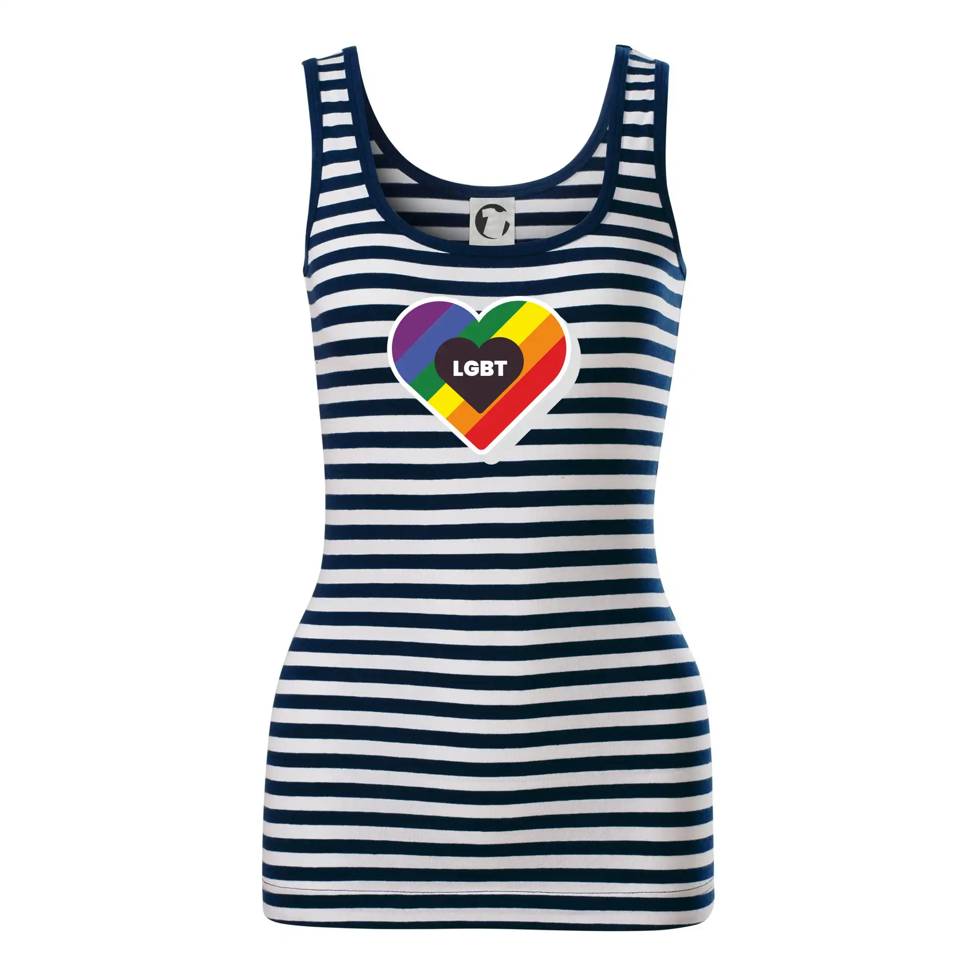 Tričká pre LGBT a Queer komunitu - LGBT srdce dúhové - Sailor tielko na vodu