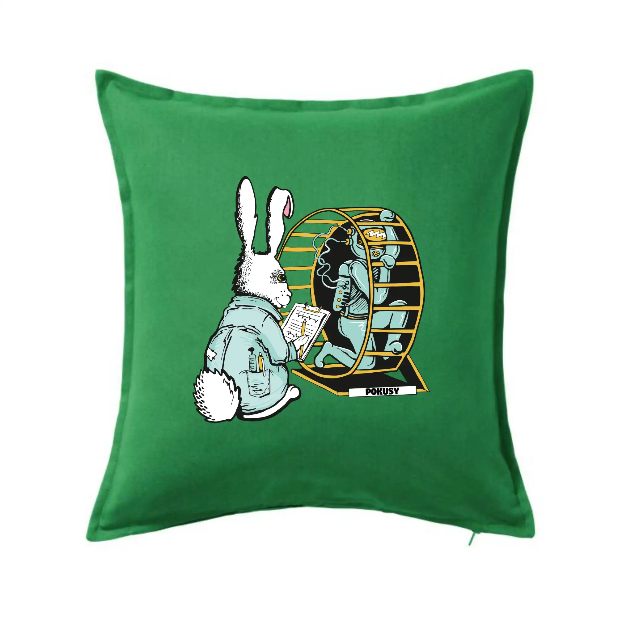 Tričká so zvieratami - Pokusy na ľuďoch (Pecka Design) - Vankúš 50x50