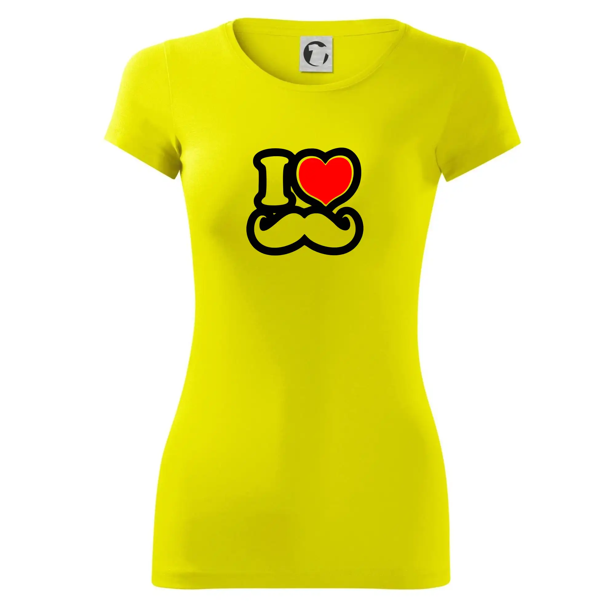 Tričká s fúzikmi - i love mustache - obrys - Dámske tričko Glance - Priliehavejší strih