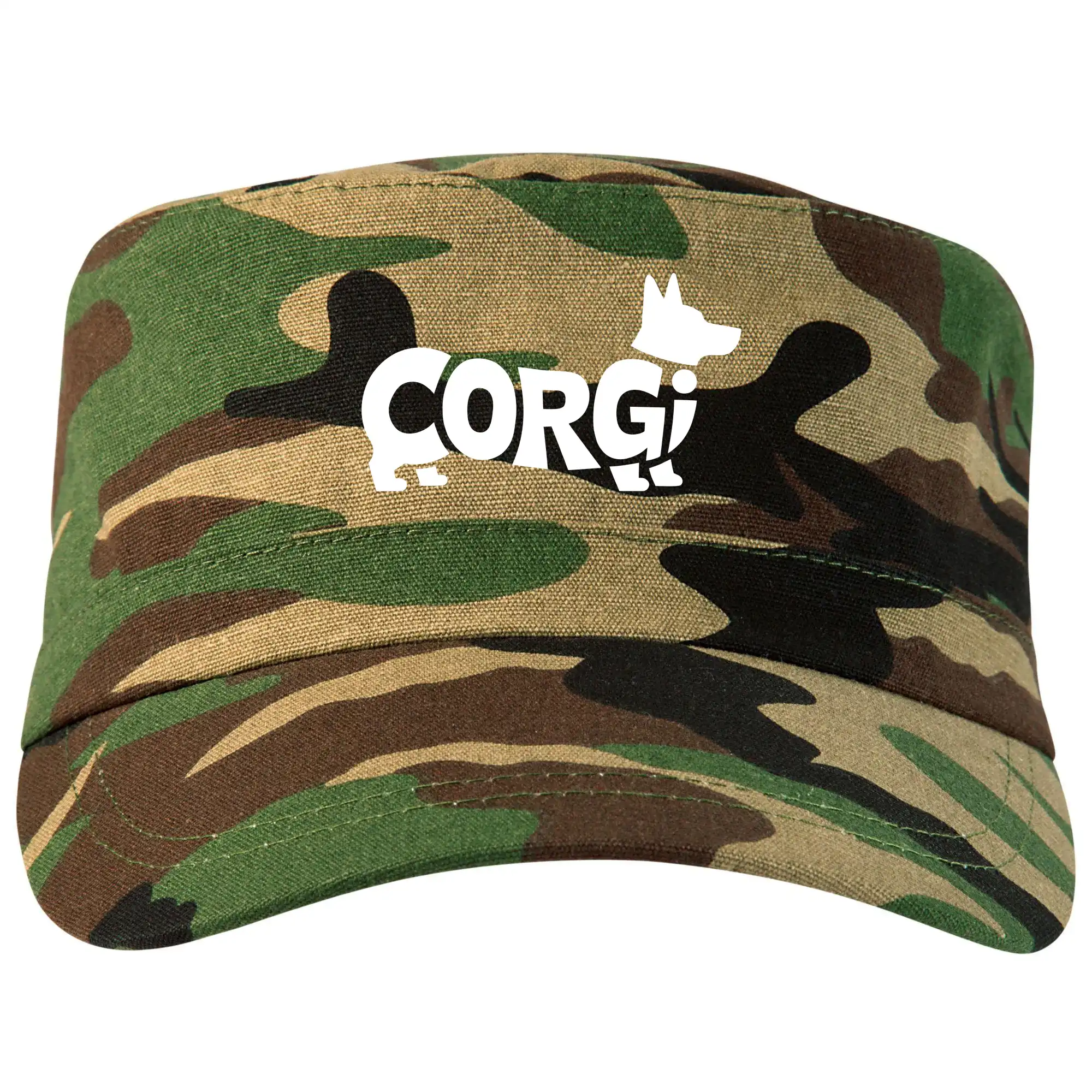 Ostatné psie plemená - Corgi nápis v tele - Šiltovka CAMO