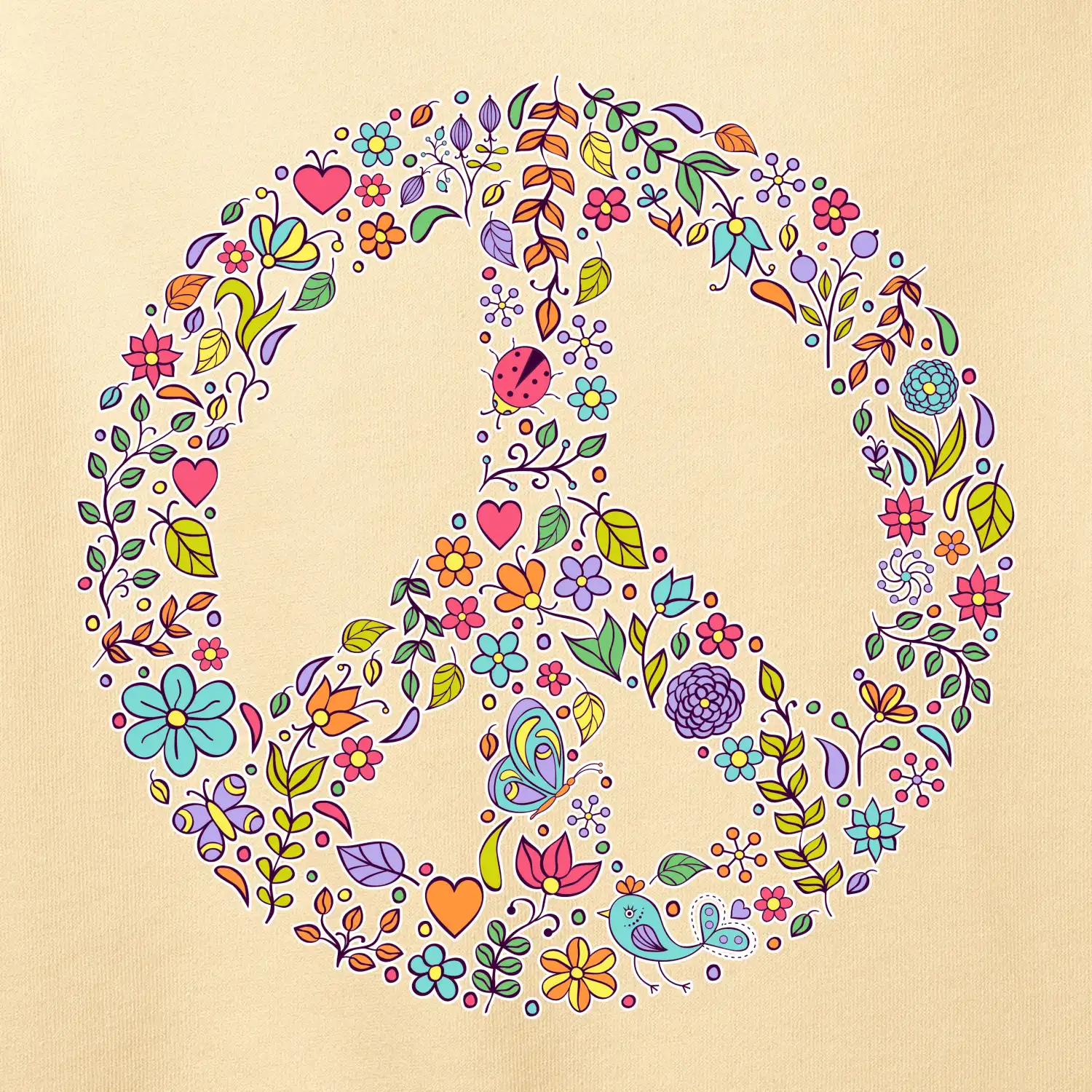 Peace symbol lístečky