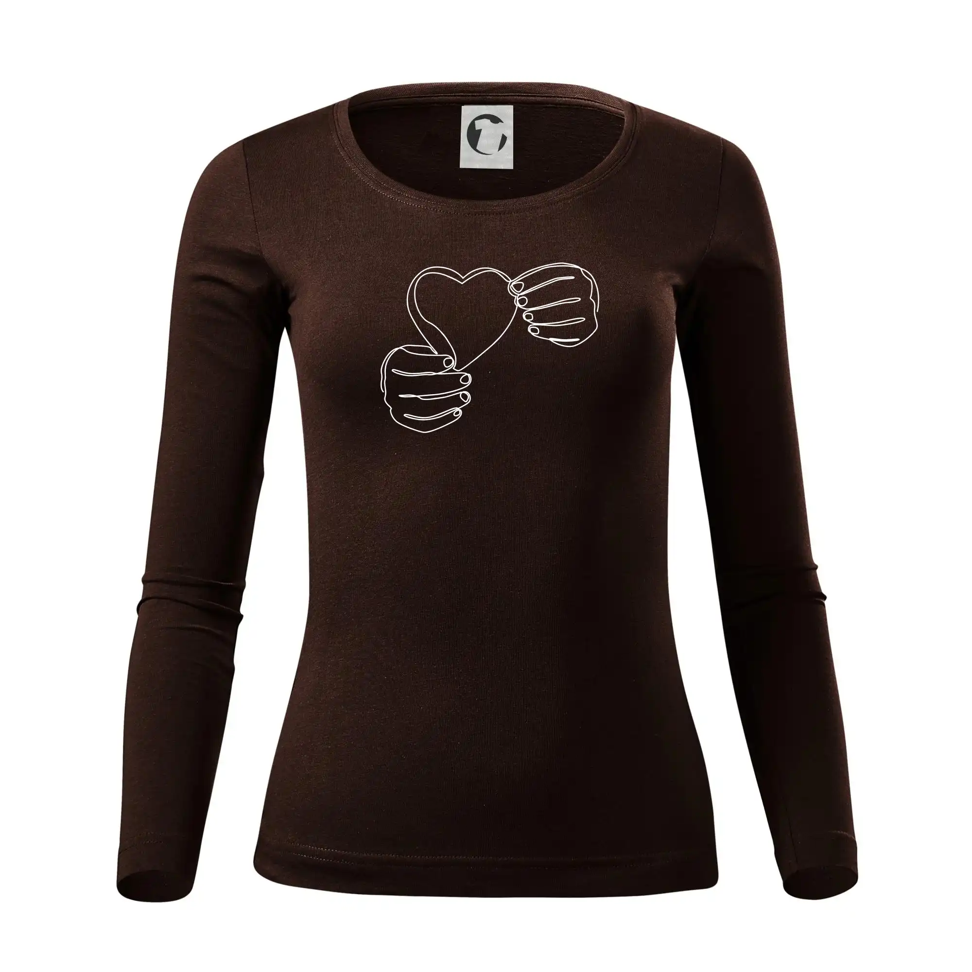 Ruka držící srdce  jedním tahem