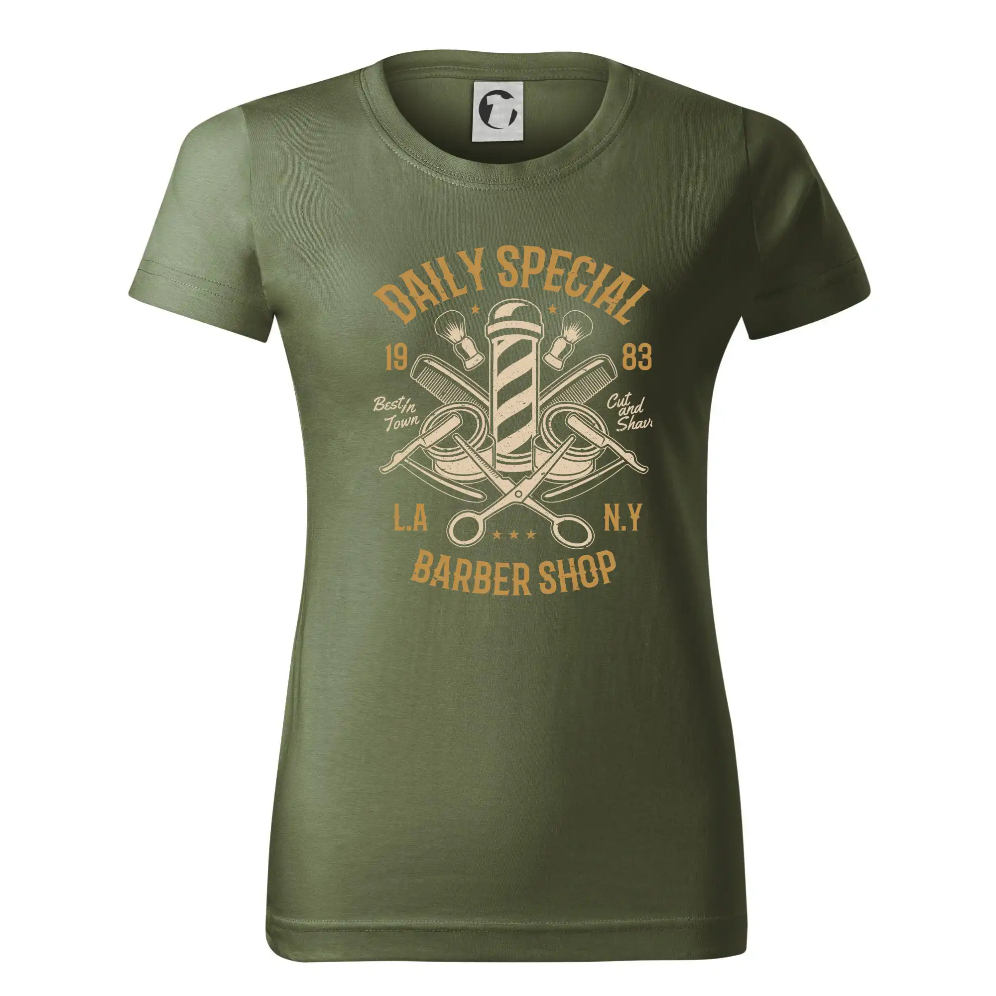 Vtipné tričká do práce - Daily Special Barber Shop - Dámske tričko basic - ľahko voľnejšie a dlhšie