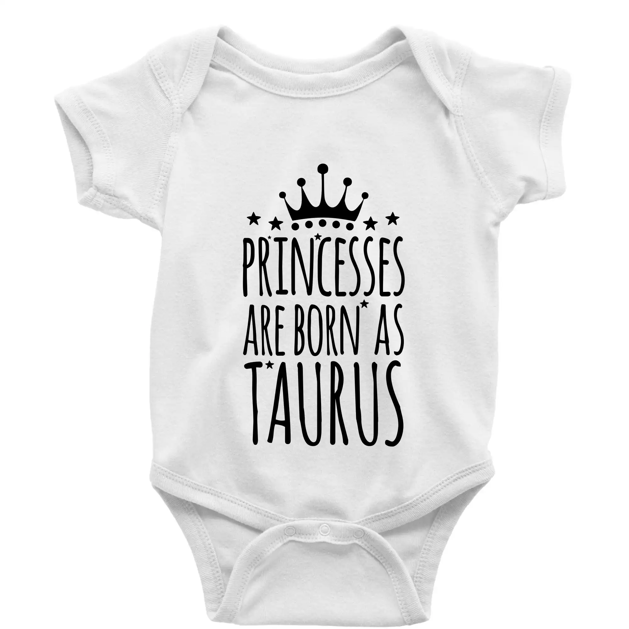 Tričká býk - Princesses are born as Taurus - Býk - Body dojčenské s krátkym rukávom