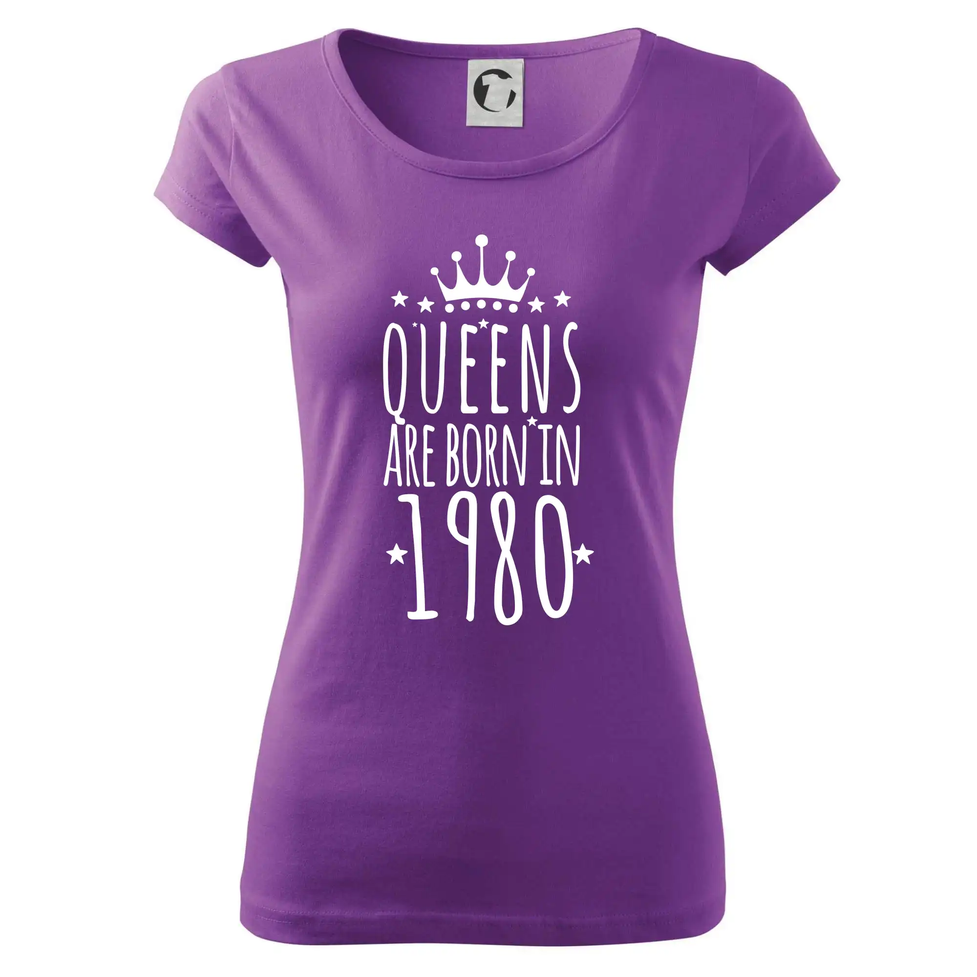 Trička s ročníkom 1980 - Queens are born in 1980 - Dámske tričko Pure