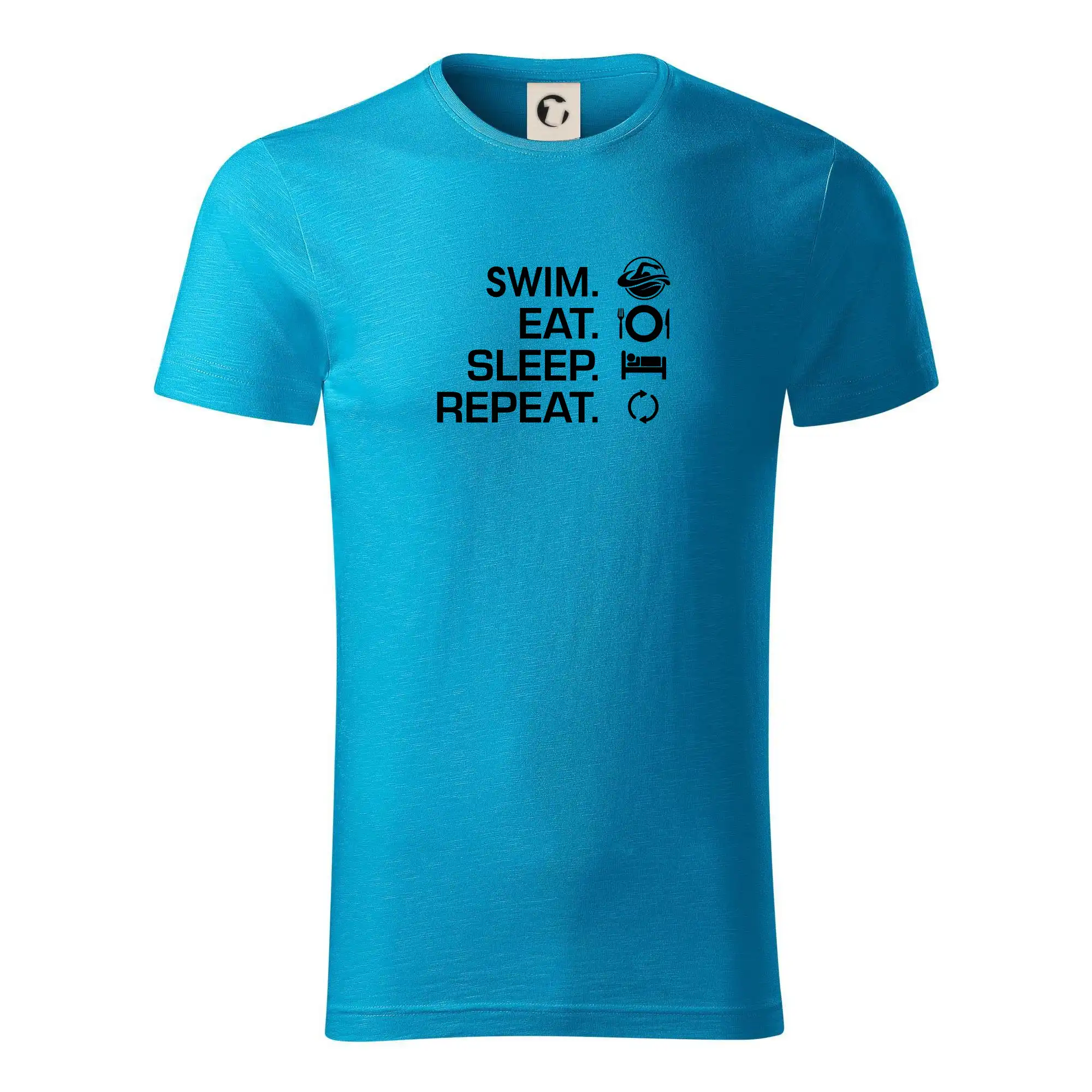 Vodácke tričká - Eat sleep swim - Tričko z organickej bavlny