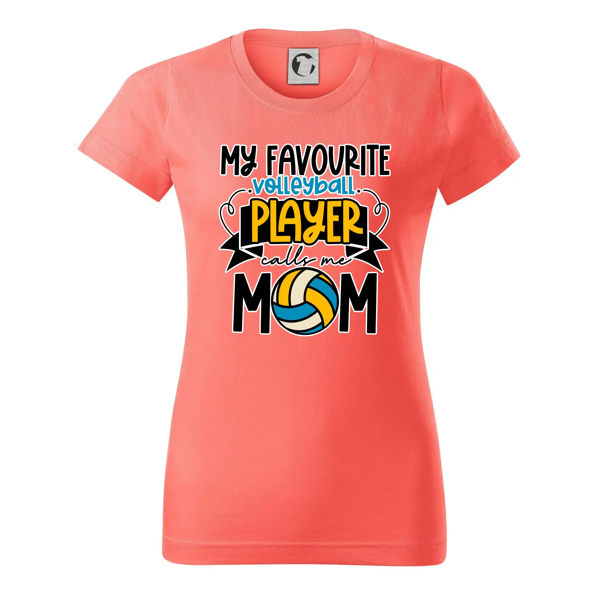Trička na volejbal - My favourite volleyball player calls me mom - Dámske tričko basic - ľahko voľnejšie a dlhšie