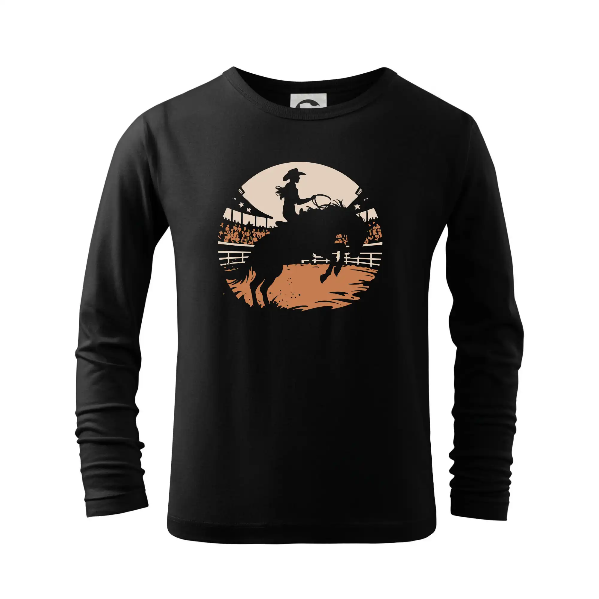 Tričká s koňmi - Bucking horse dívka - Tričko detské Long Sleeve