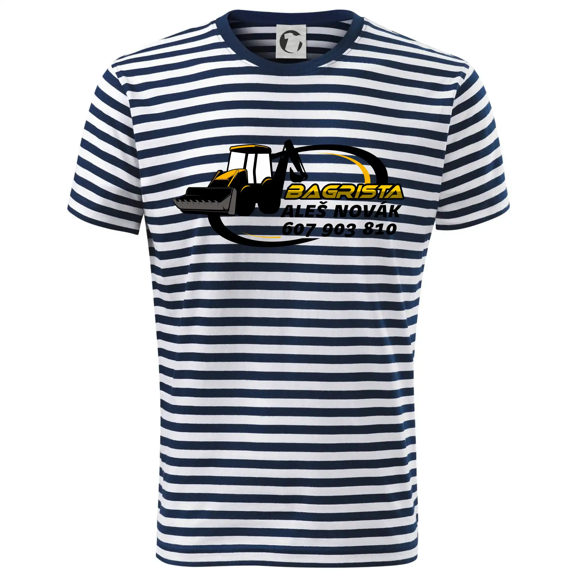 Bagrista v kruhu - vlastný nápis - Dětské triko na vodu