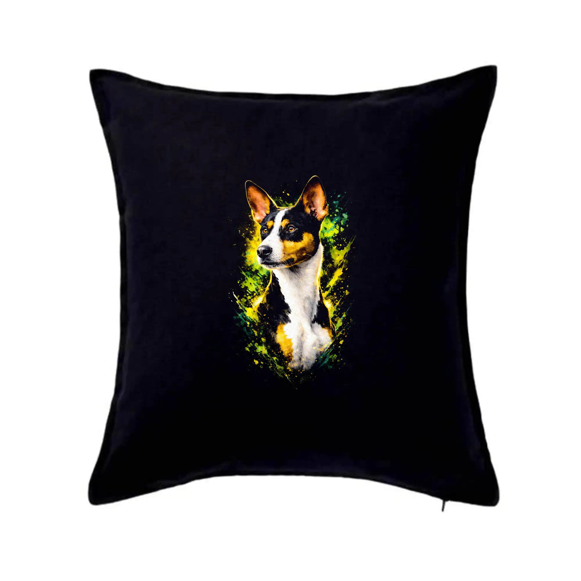Ostatné psie plemená - Obrázok poltón Basenji hlava - Vankúš 50x50