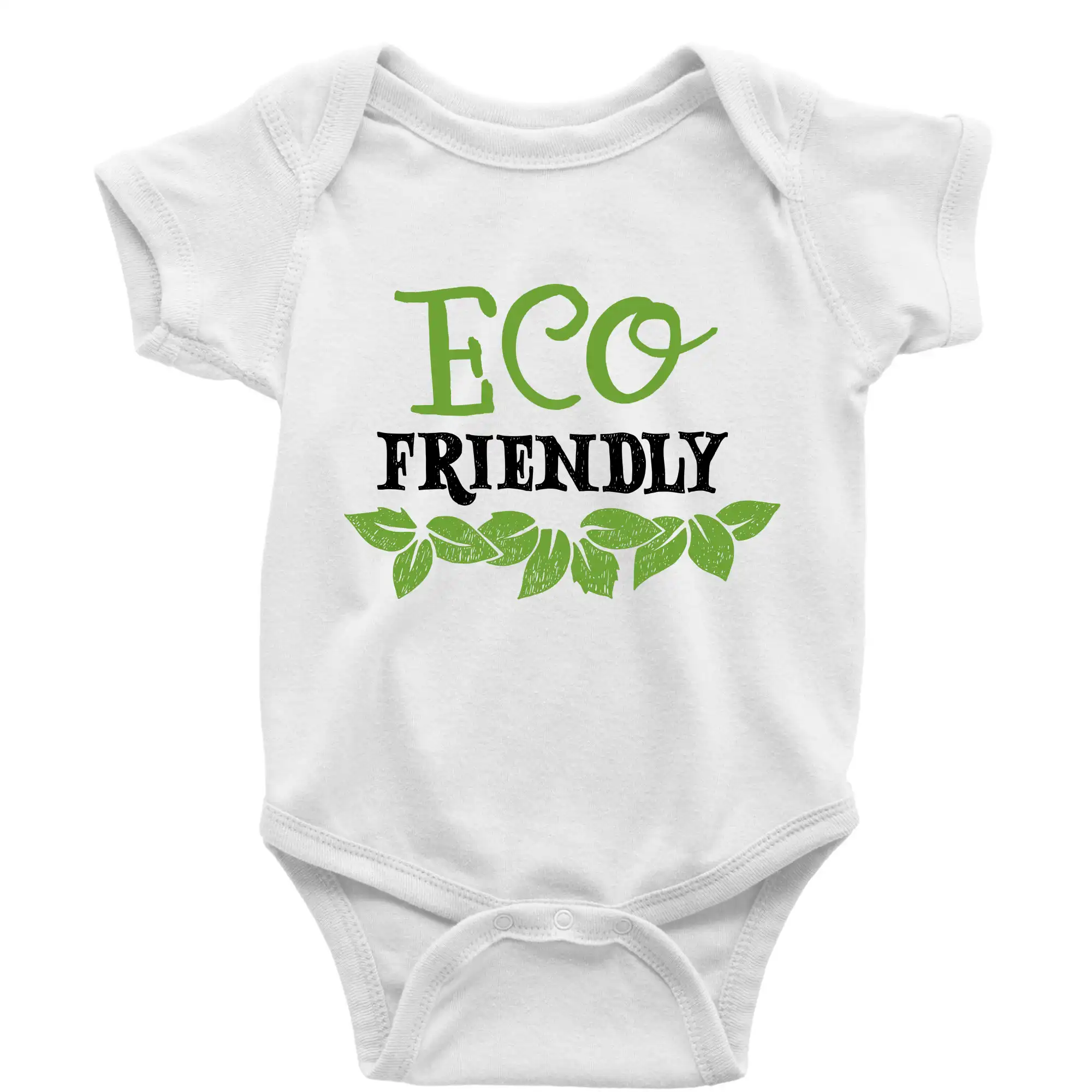 Životný štýl - Eco friendly - lístočky - Body dojčenské s krátkym rukávom