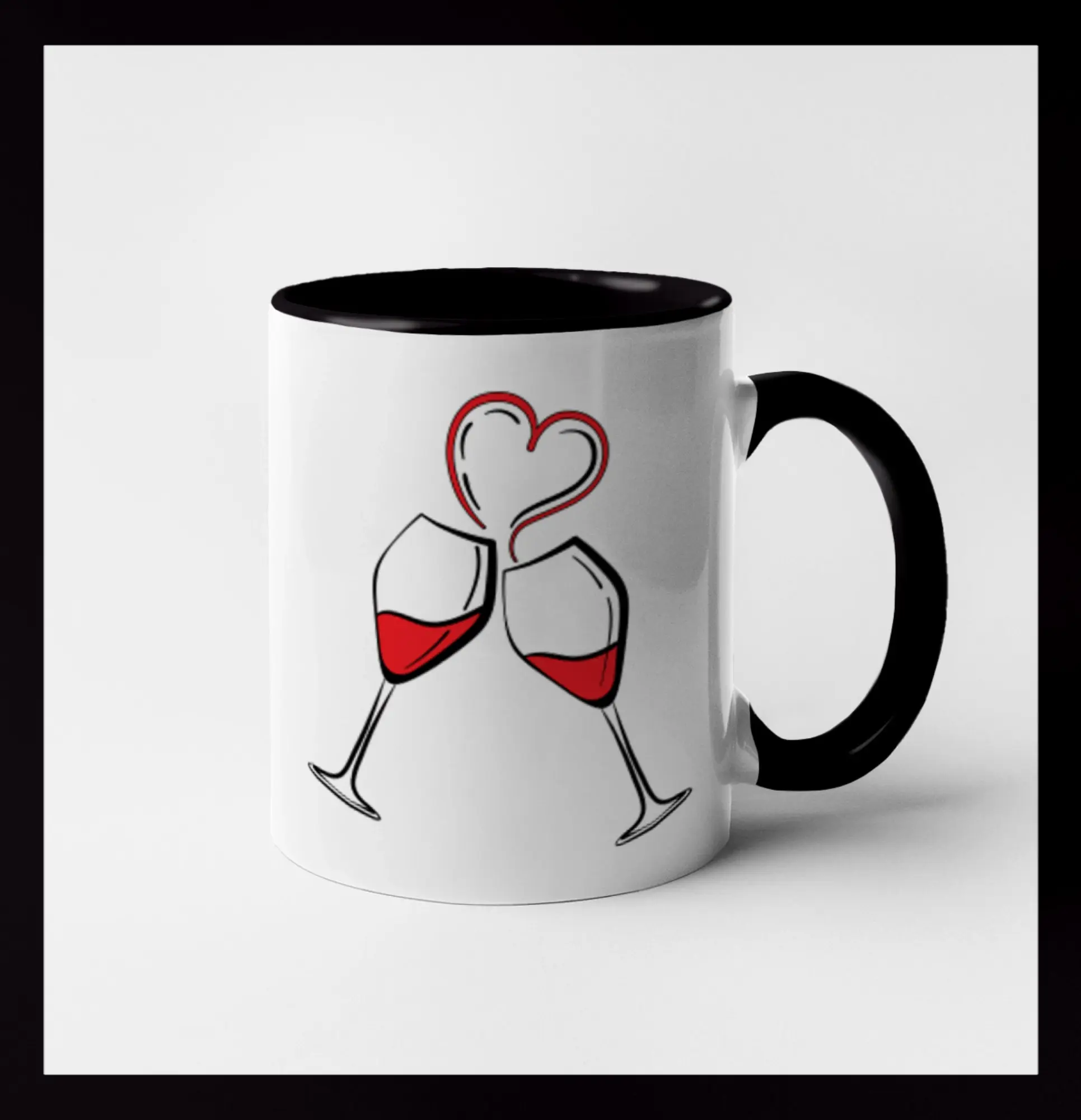 Víno je láska jednoduchý nákres