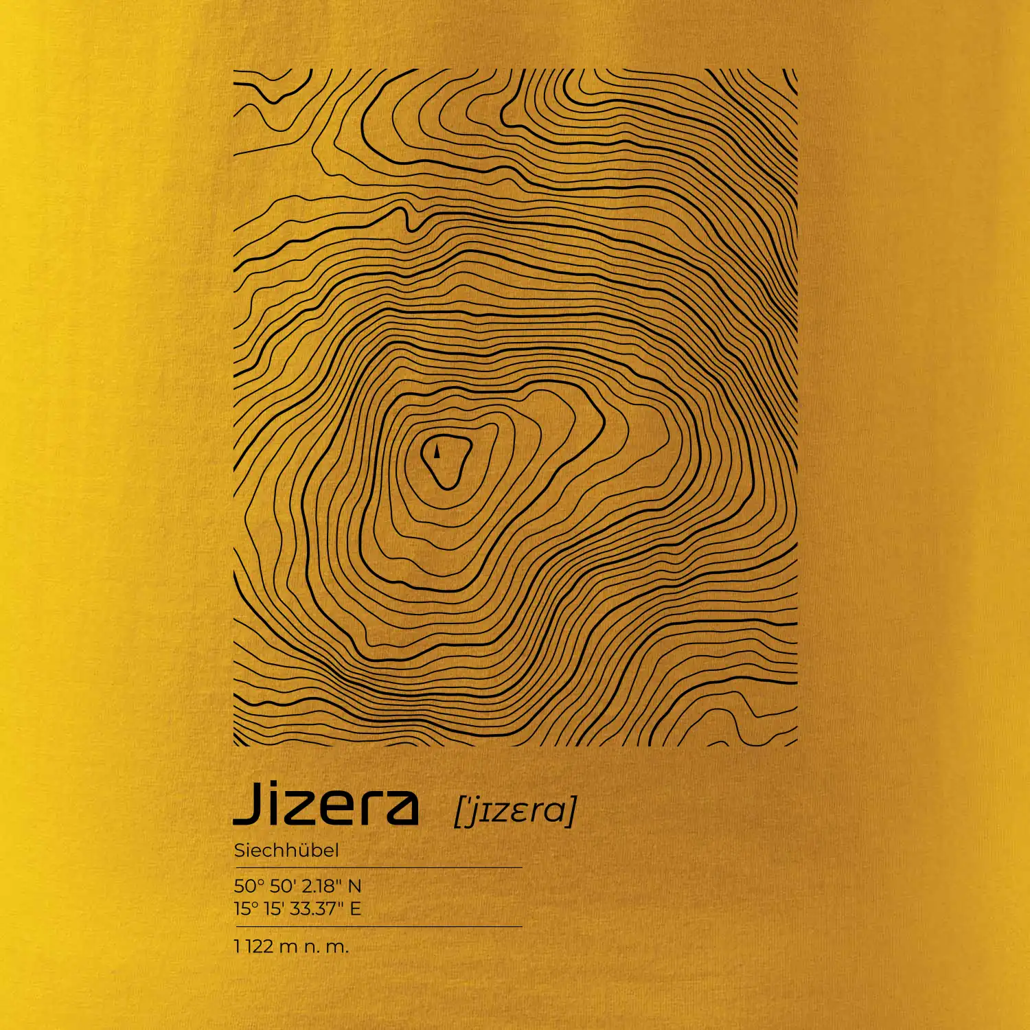 Jizera - vrstevnice v obdélníku