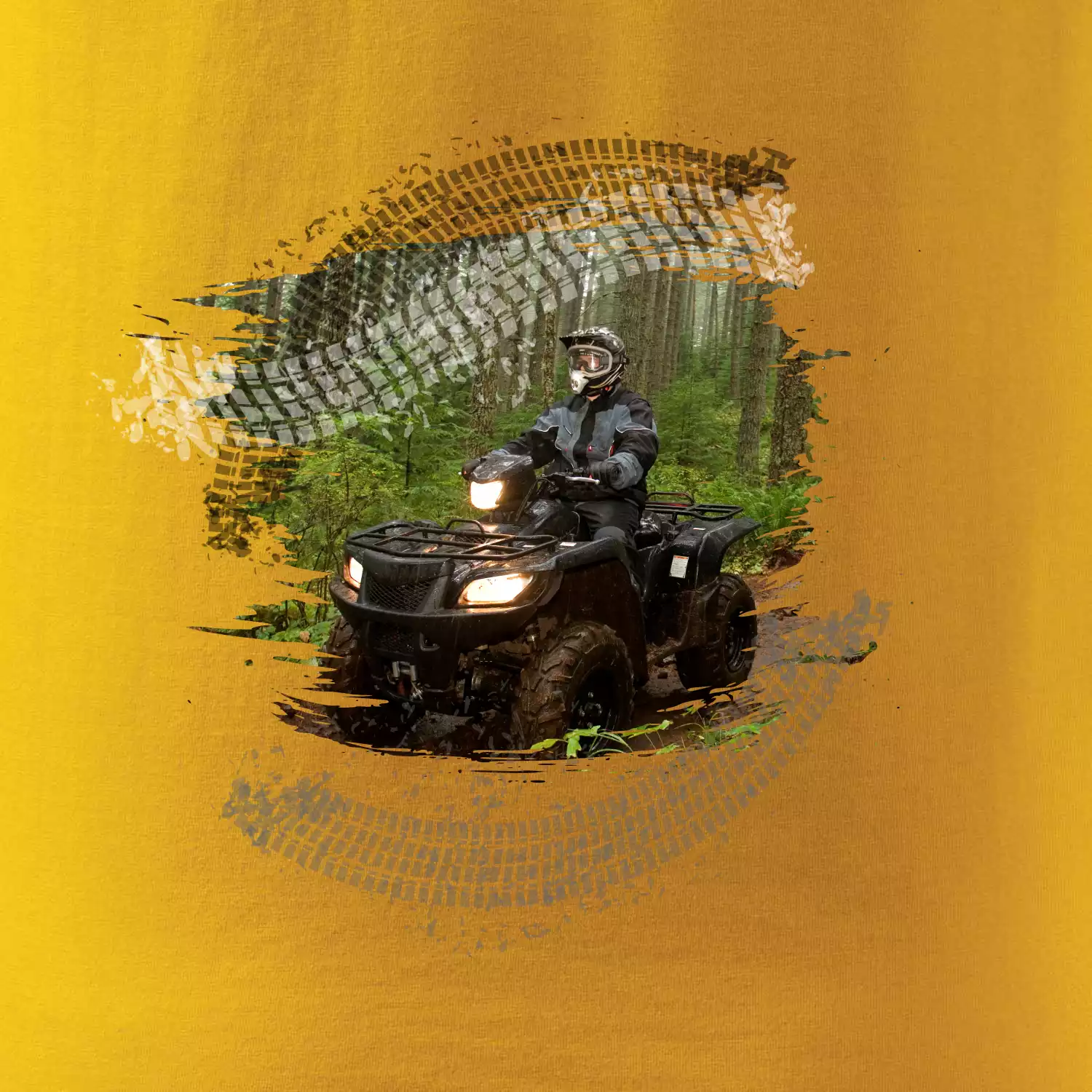 ATV čtyřkolka v lese