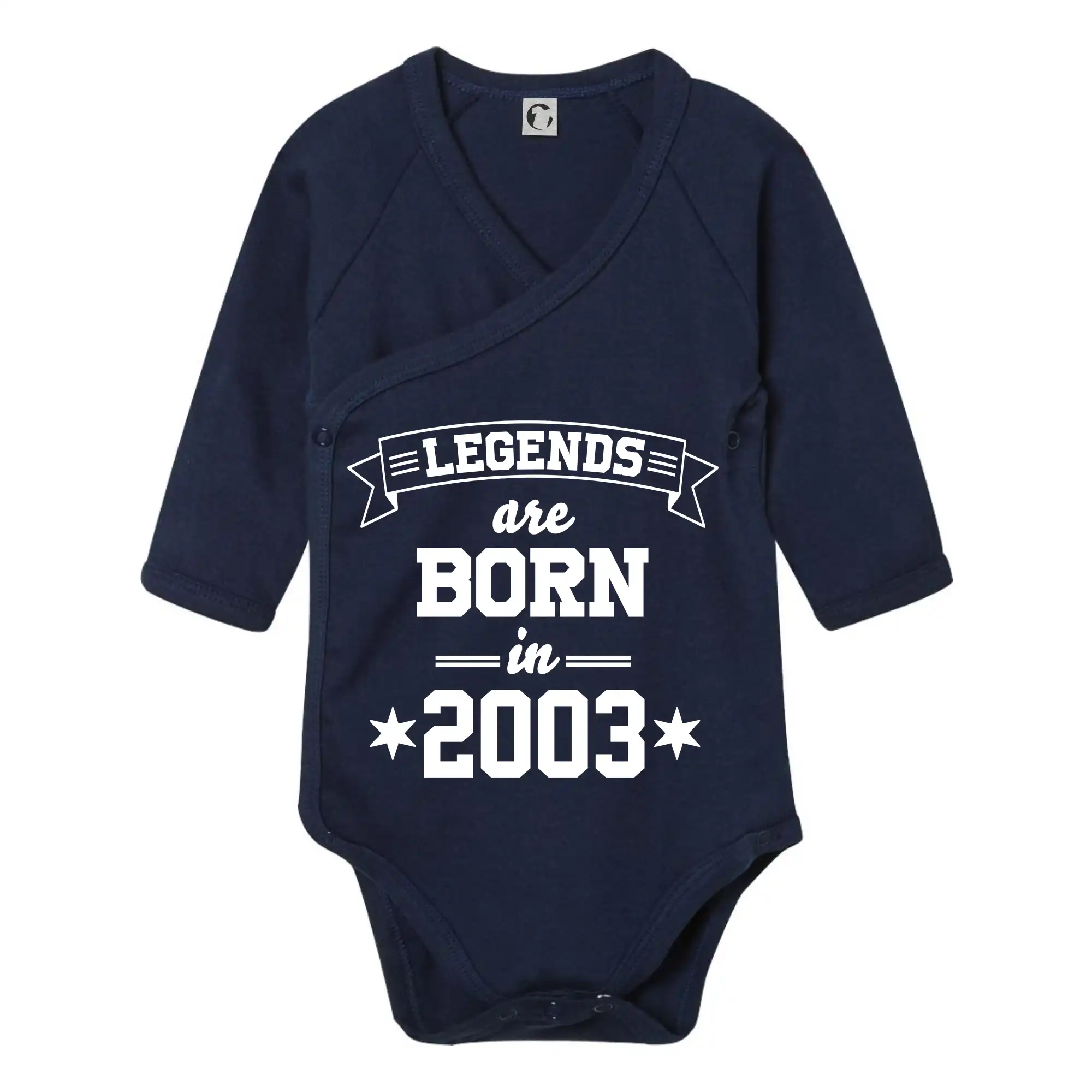Tričká k narodeninám - Legends are born in 2003 - Body zavinovacie s dlhým rukávom