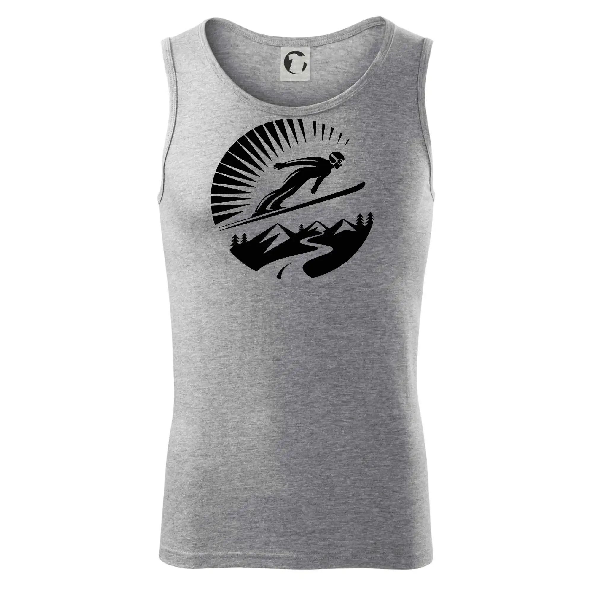 Lyže a Snowboard - Skokan čierny v kruhu - Tielko pánske Core