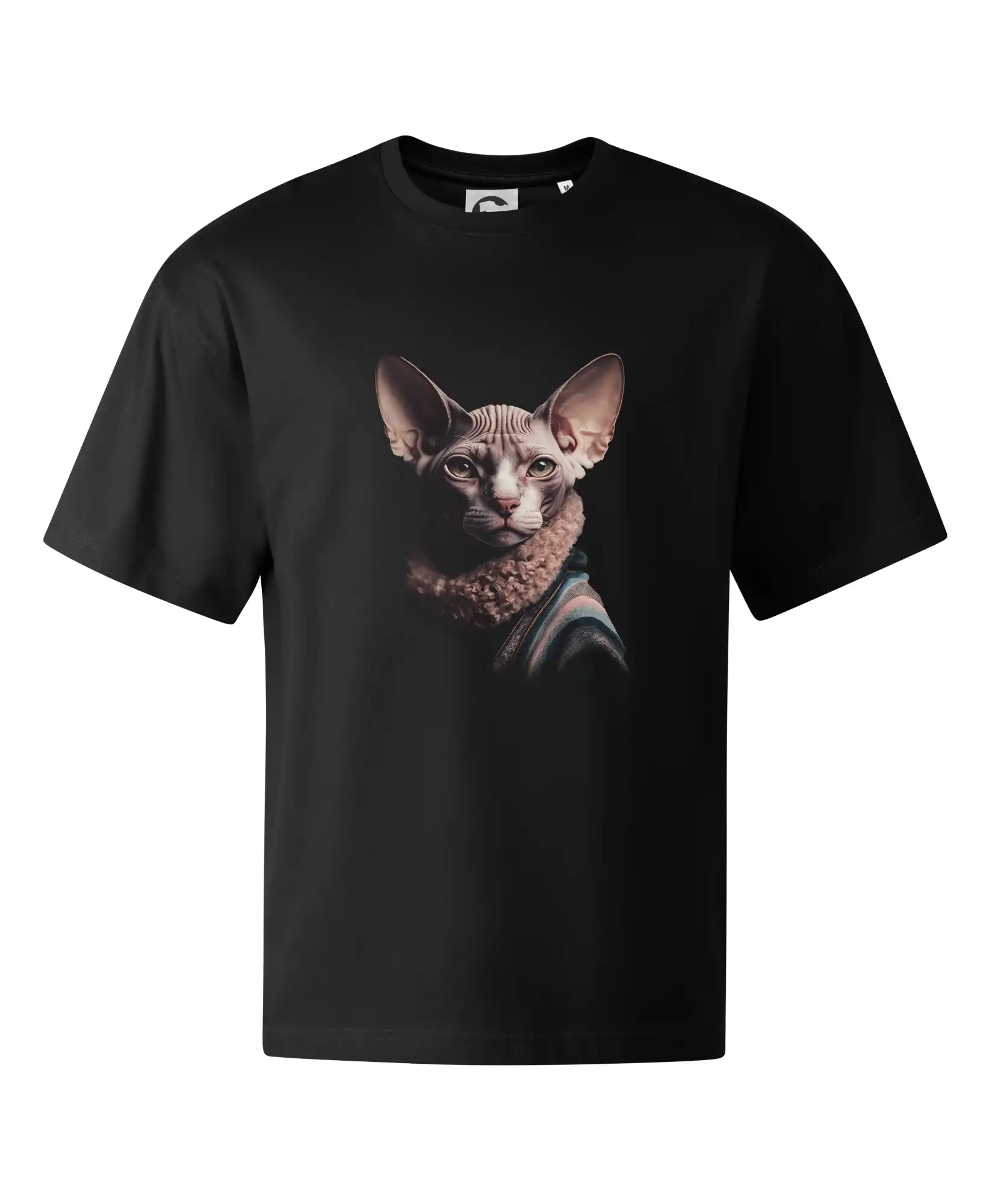 Vtipná tričká s mačkou - Kočka sphynx s límcem - Stage unisex - OVERSIZE