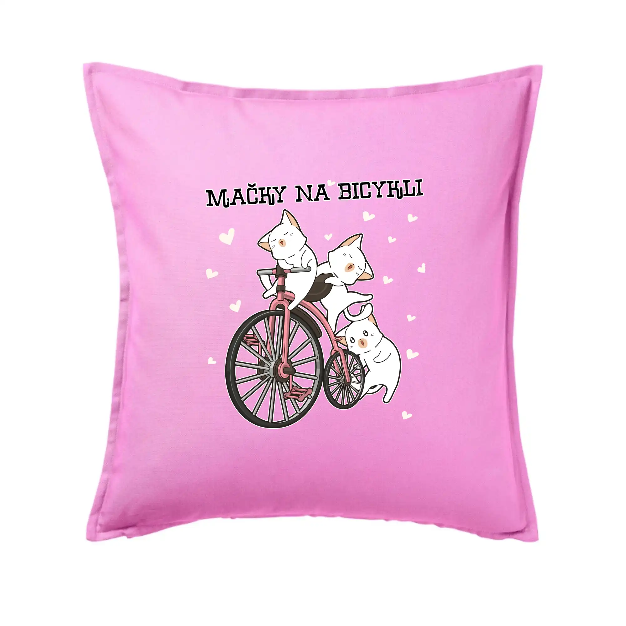 Tričko ako darček pre cyklistu - Mačky na bicykli - Vankúš 50x50
