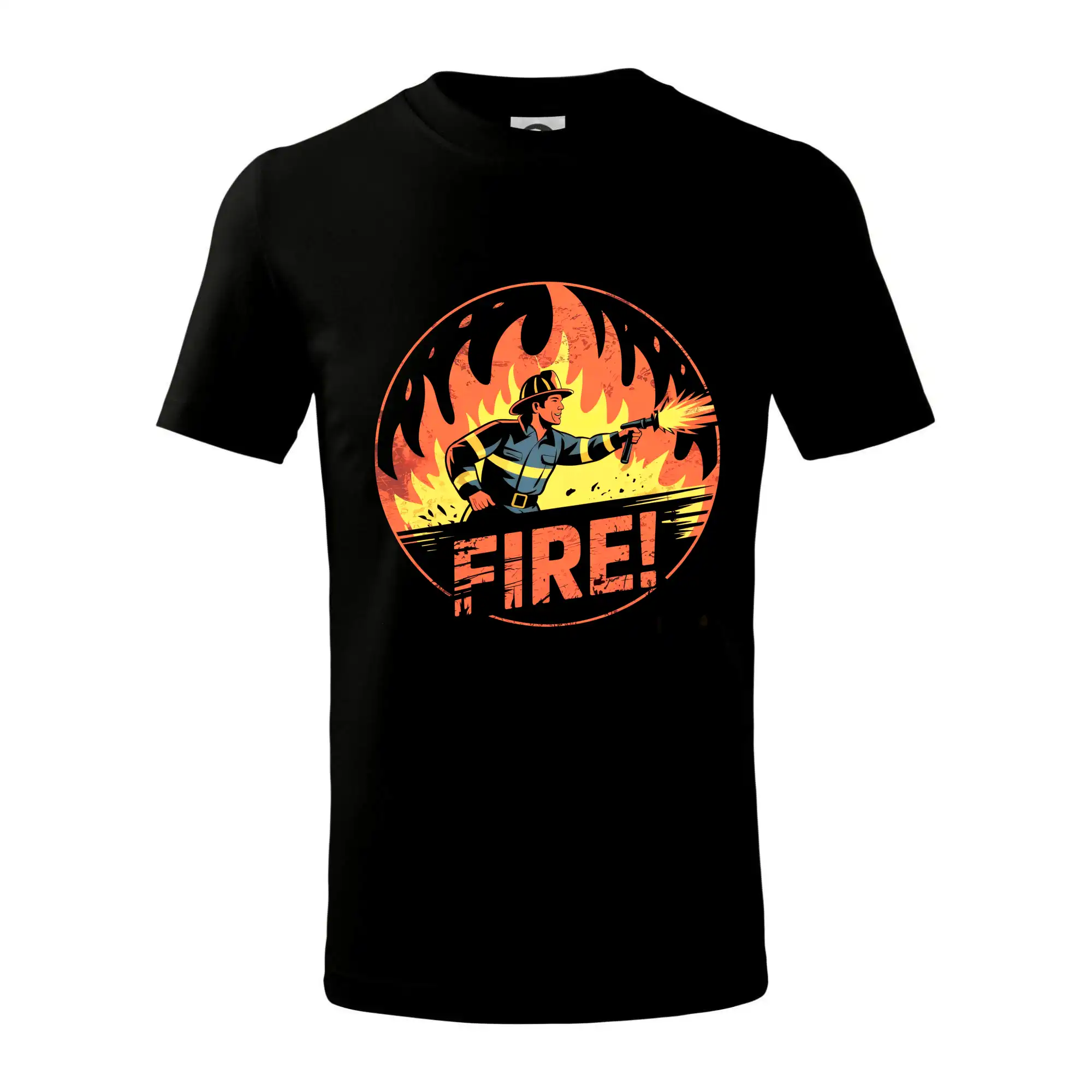 Originálne tričká pre hasičov - Logo okrúhle FIRE - Tričko detské bavlnené