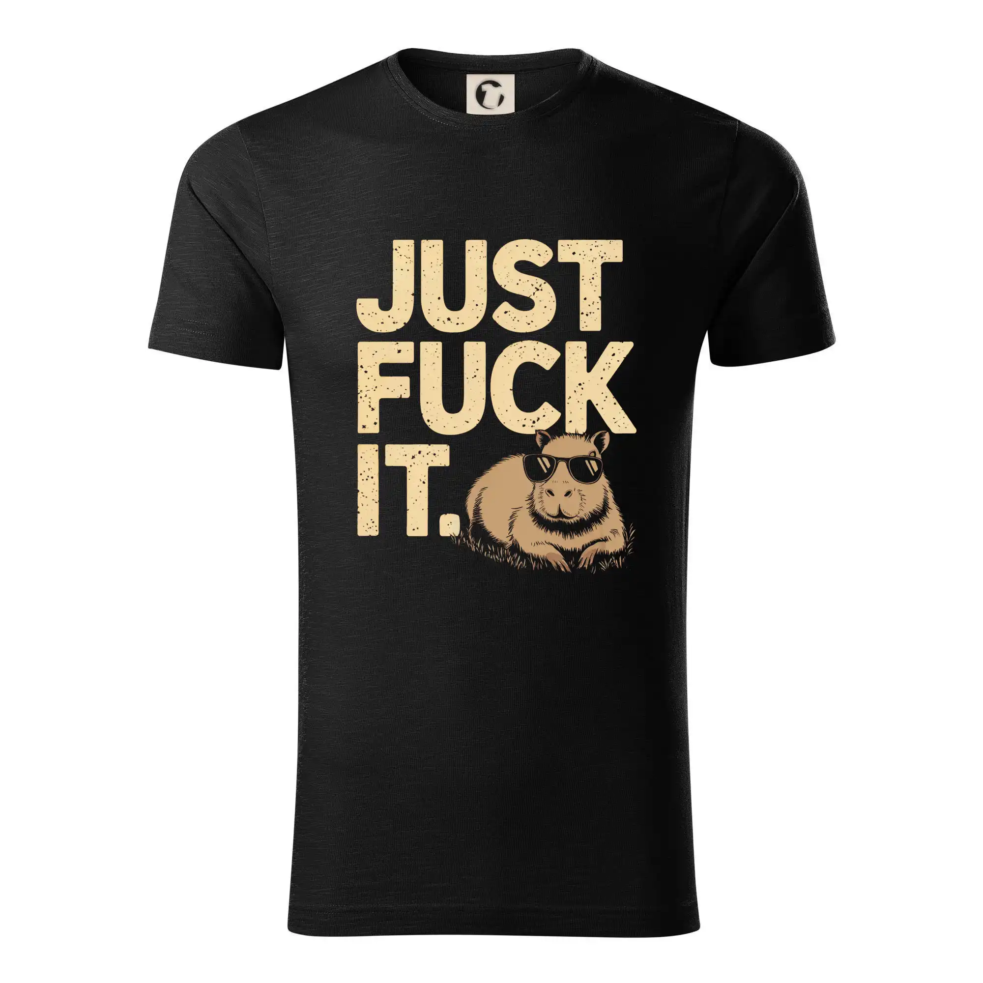 Tričká so zvieratami - Capybara Just fuck it - Tričko z organickej bavlny