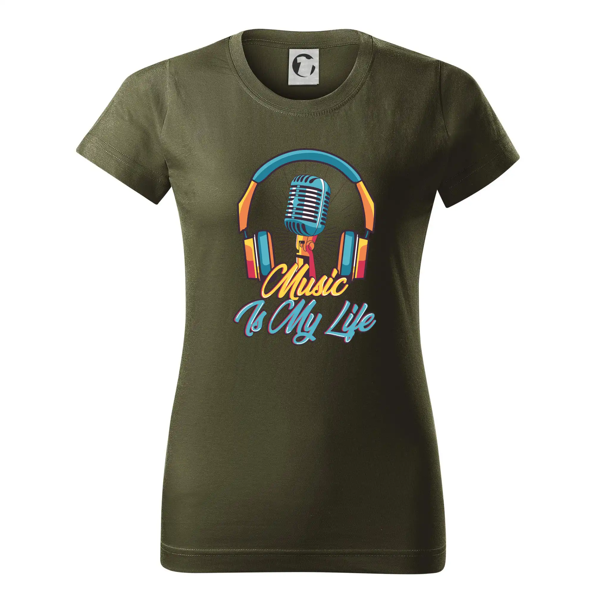 Music is my life slúchadlá - Dámske tričko basic - ľahko voľnejšie a dlhšie