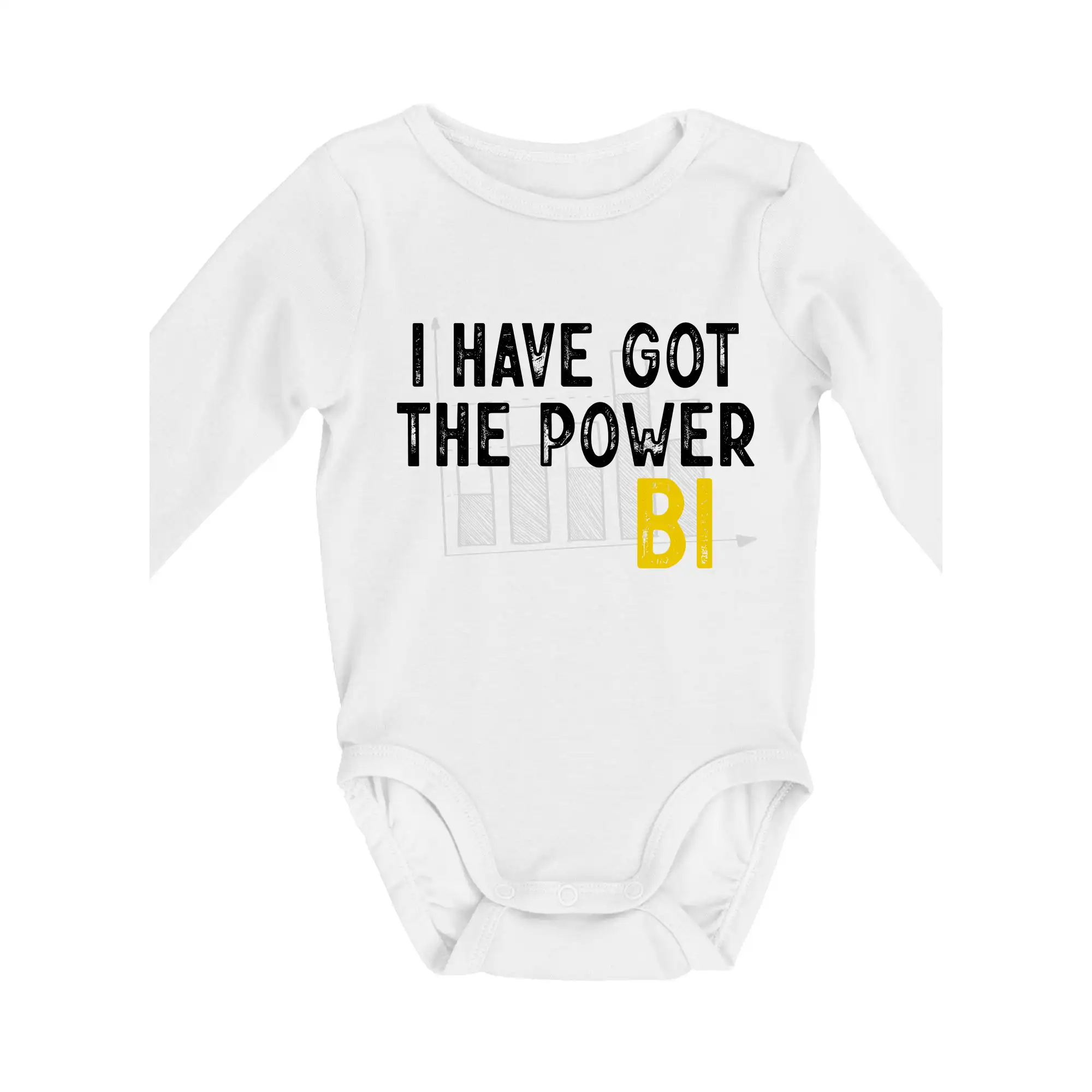 Tričká pre ajťákov - I have got the power bi - Body dojčenské s dlhým rukávom