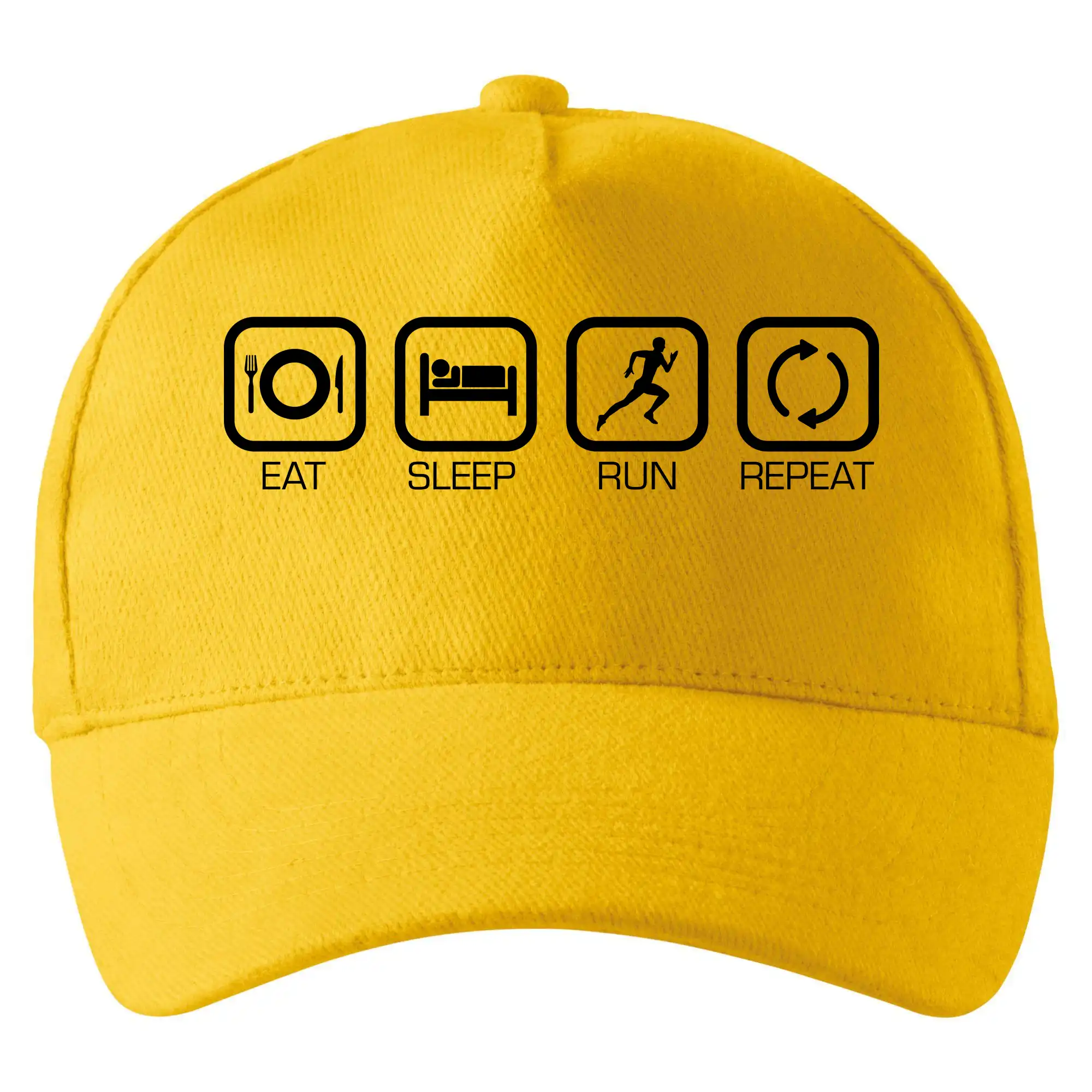 Tričká pre bežcov - Eat sleep run repeat v rade - Šiltovka so zahnutým šiltom a mosaznou sponou