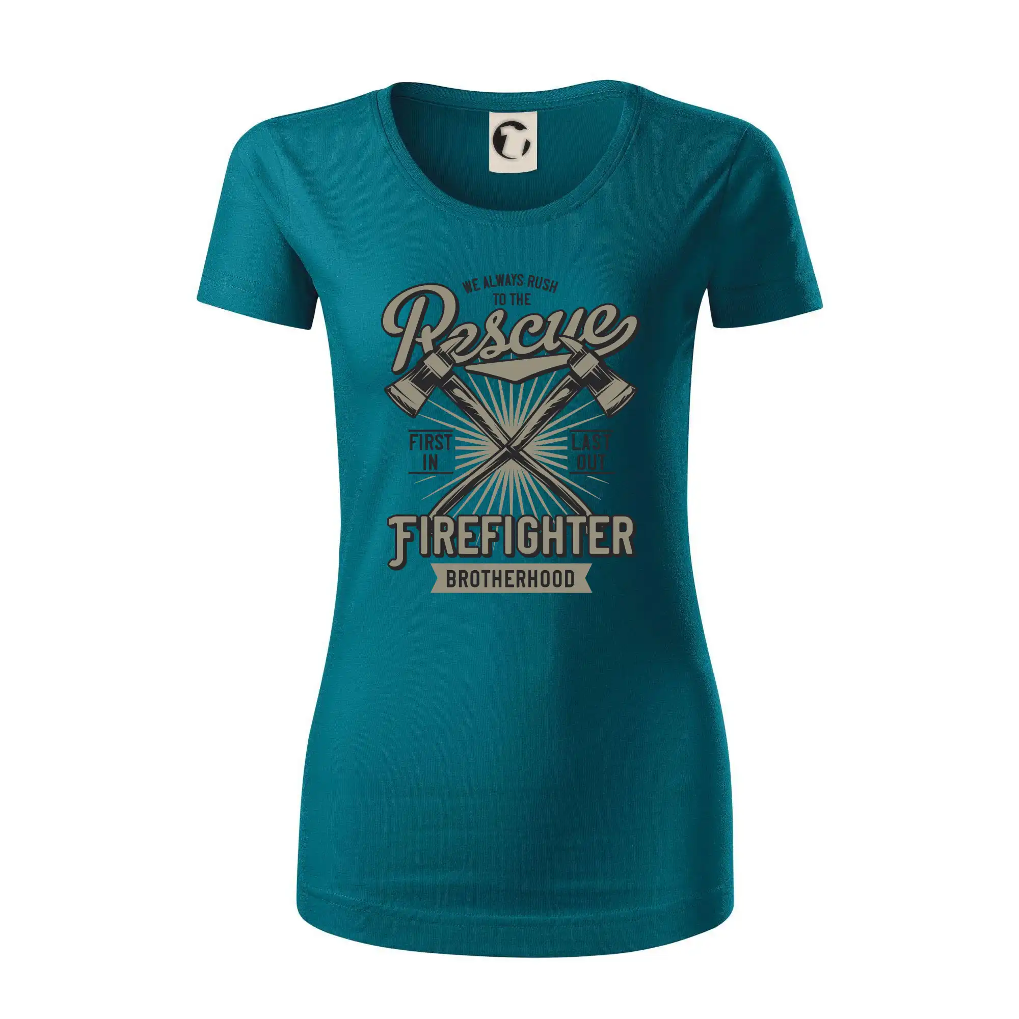 Originálne tričká pre hasičov - Rescue Firefighter - Dámske tričko z organickej bavlny Origin (GOTS)