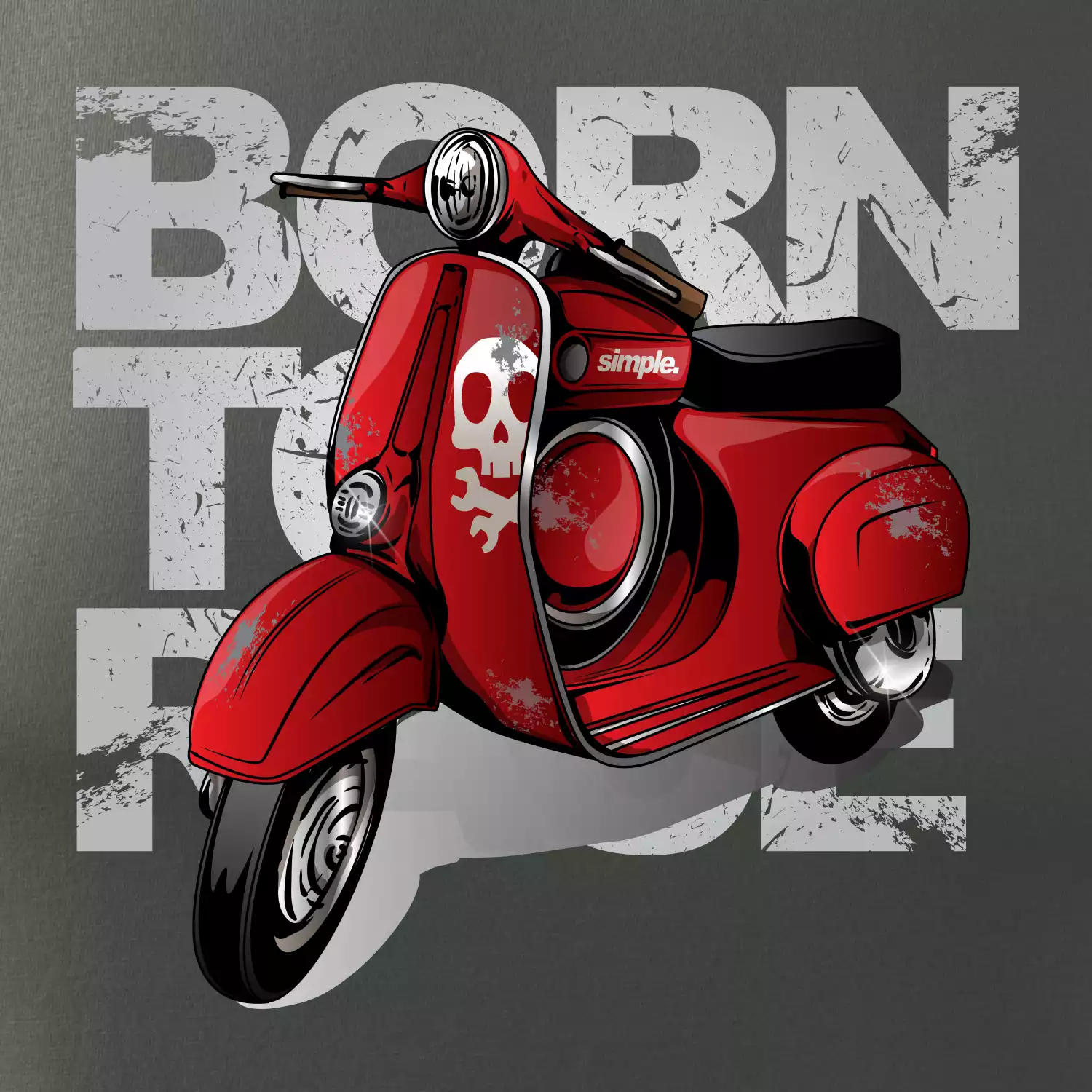 Scooter born to ride red