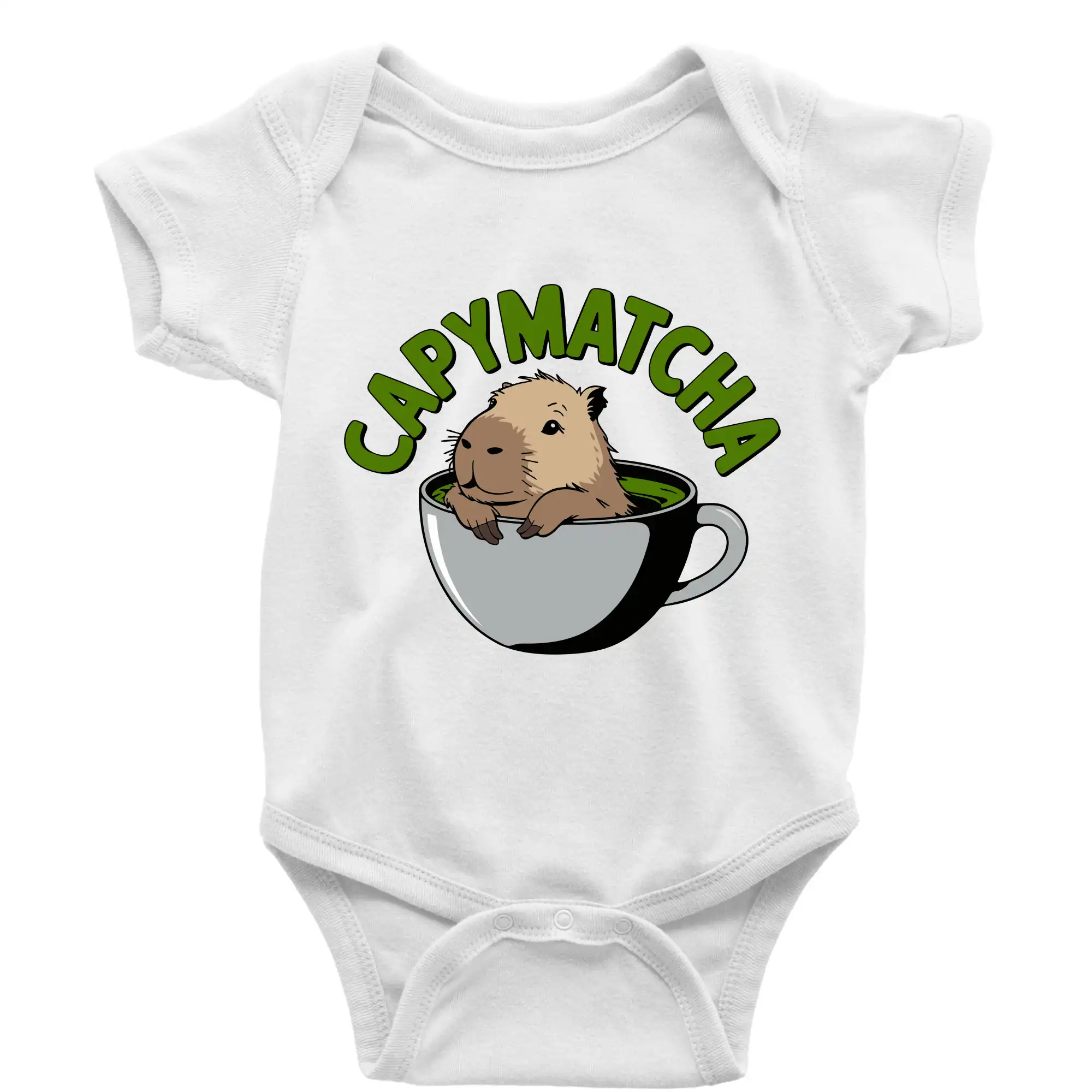 Tričká so zvieratami - Capybara papymatcha - Body dojčenské s krátkym rukávom