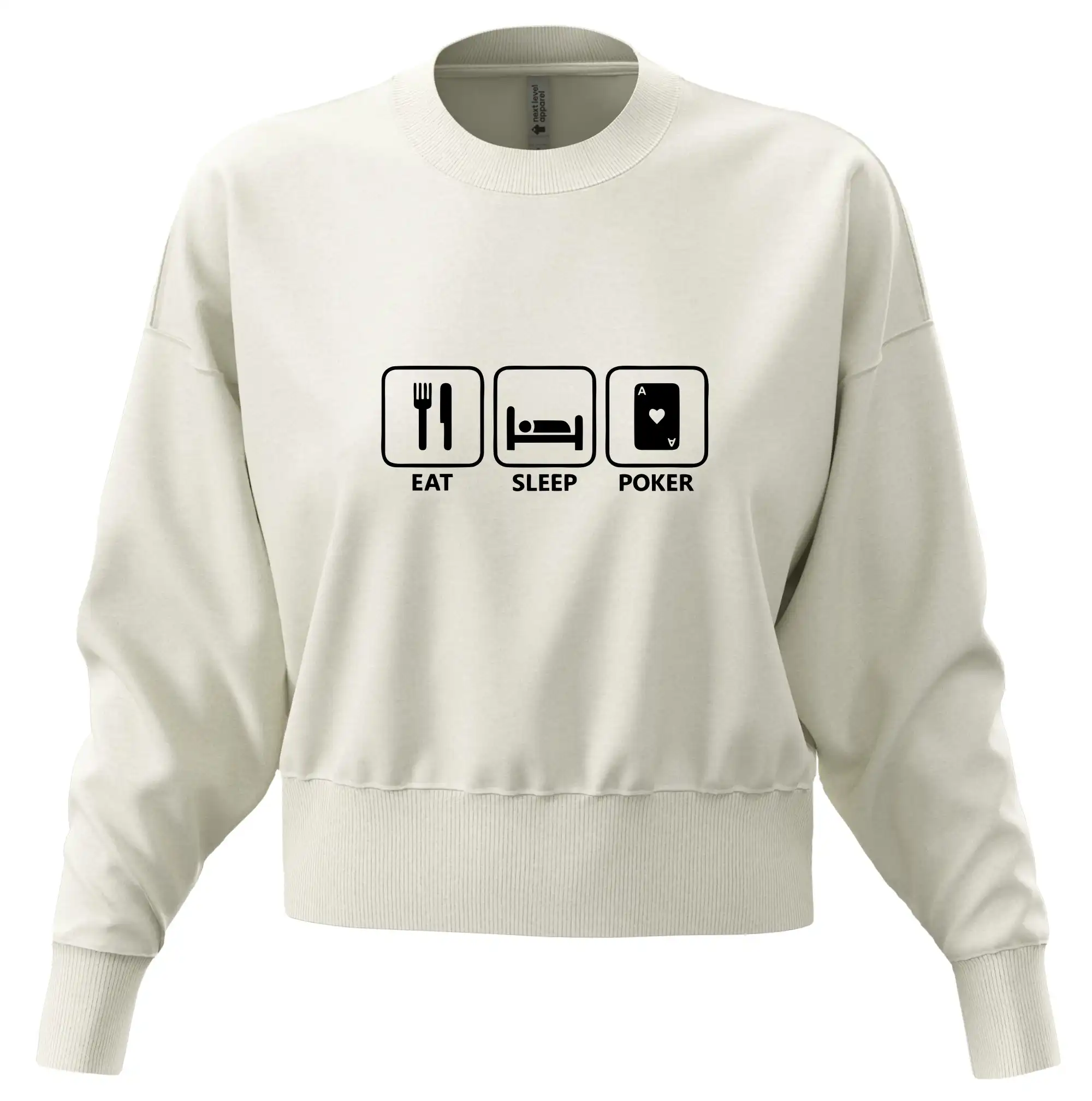 Poker tričká - Eat sleep poker - Mikina oversize crop OVERSIZE