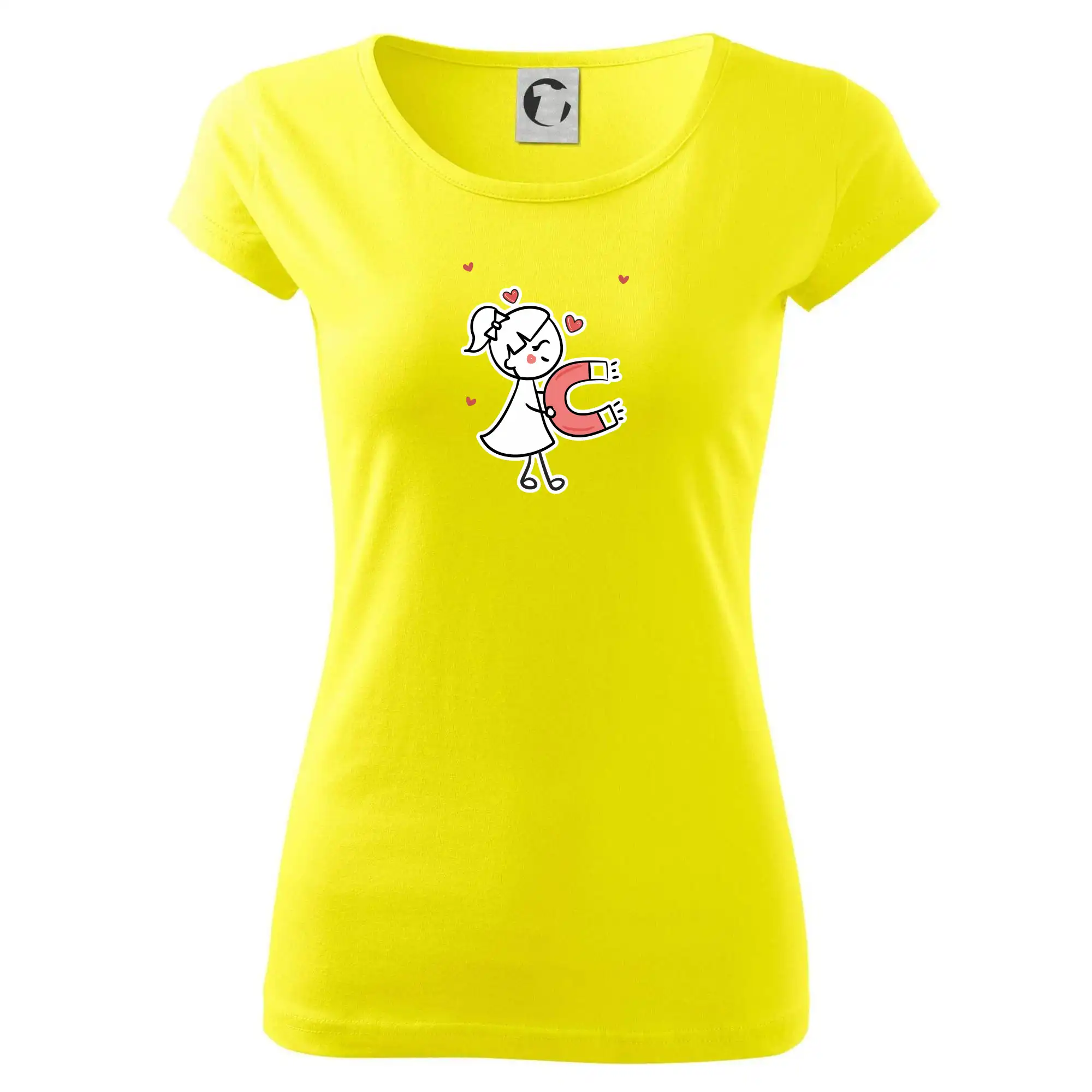 Tričká pre zamilovaných - Párový motív - panáčik a magnet - Dámske tričko Pure