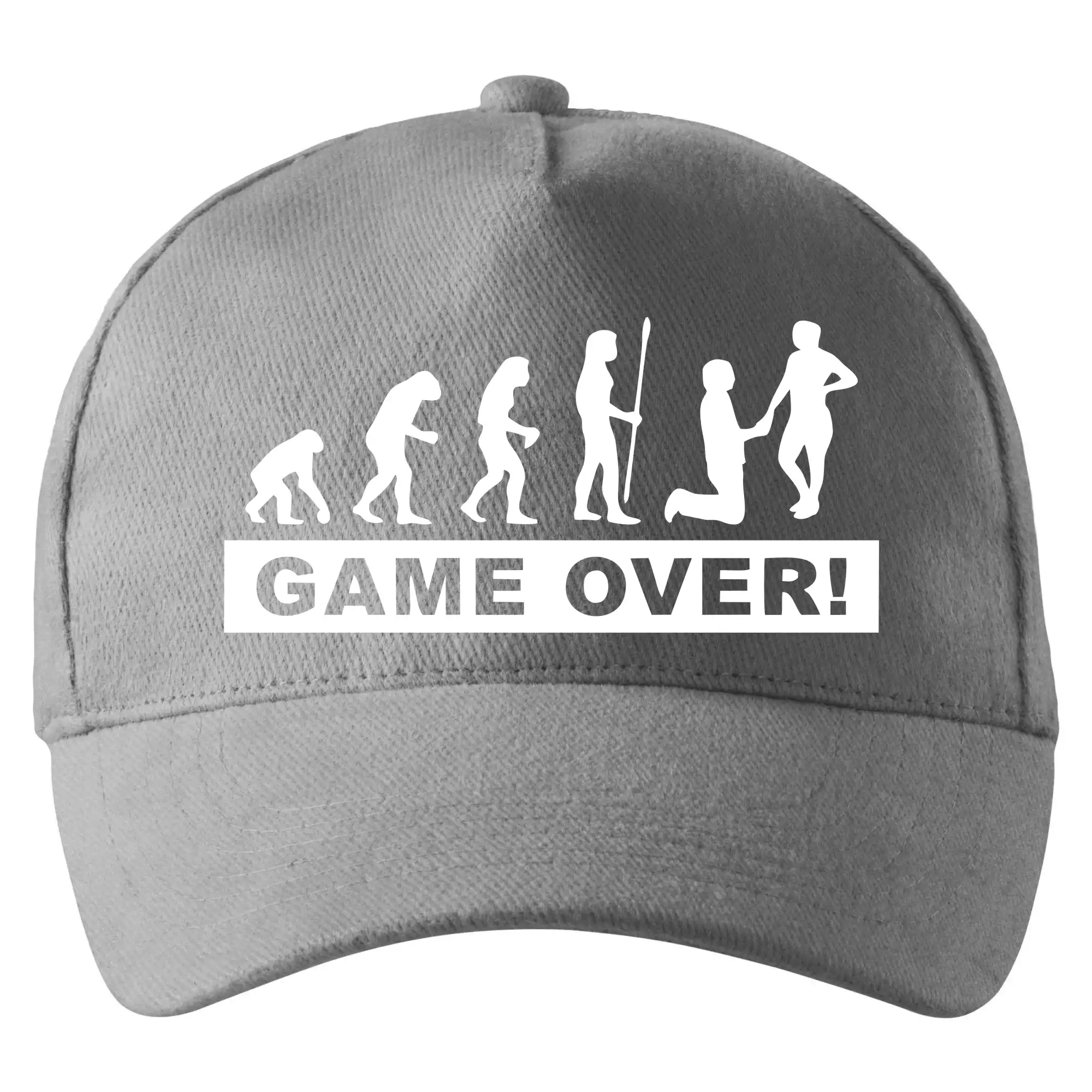 Svadobné tričká - Game over evolúcia - Šiltovka so zahnutým šiltom a mosaznou sponou