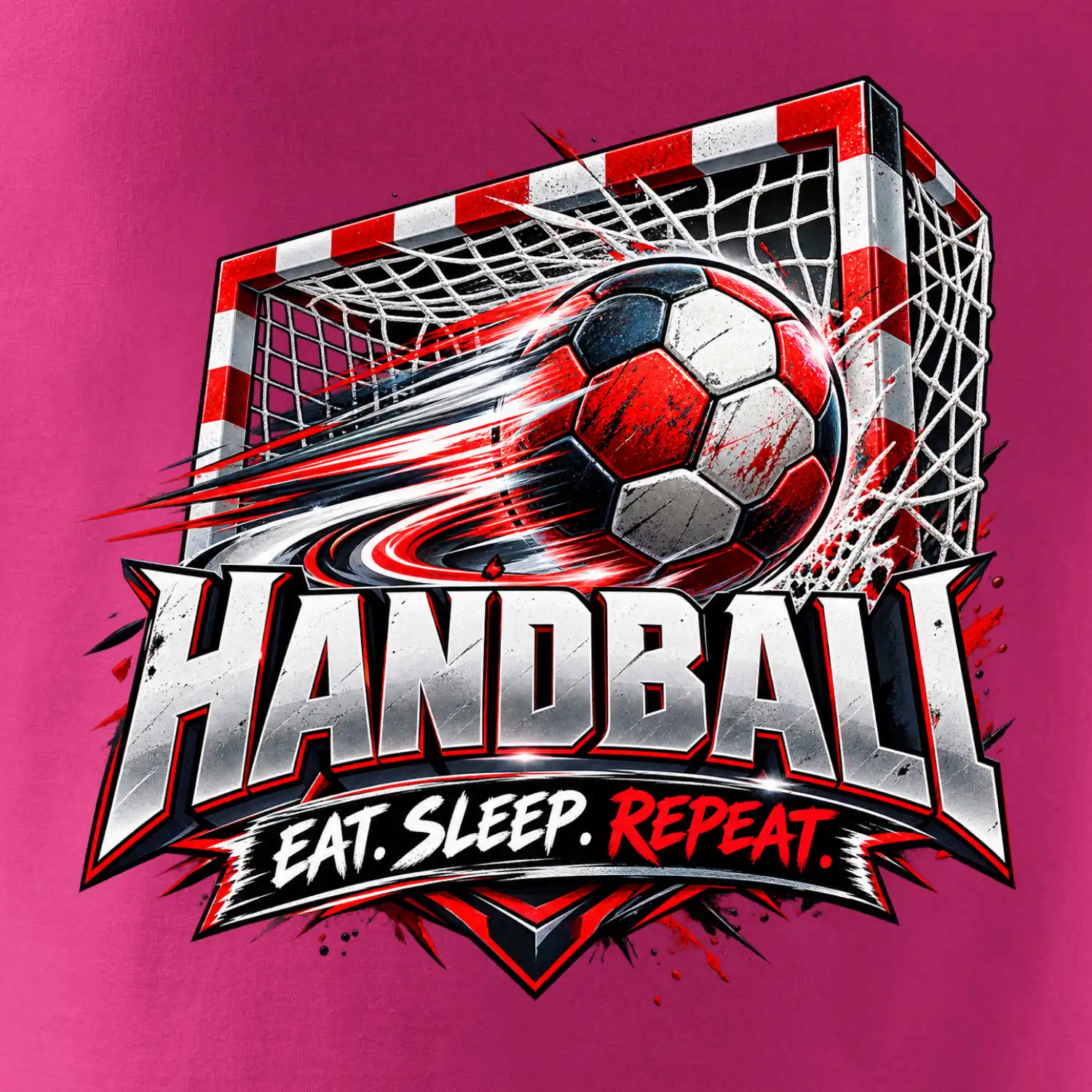 Házenkářský míč v brance eat sleep repeat